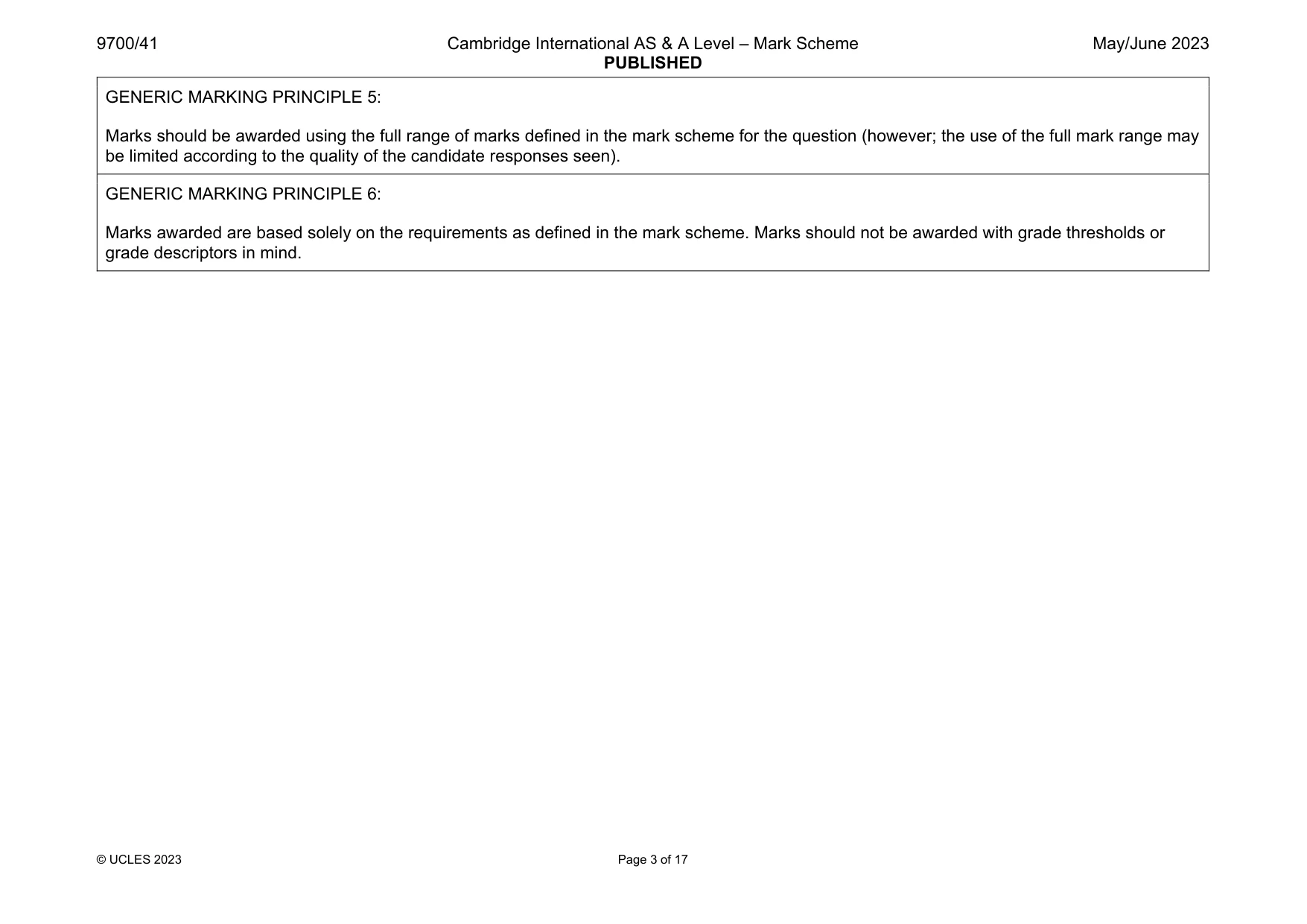 Mark scheme, page 3 of 17