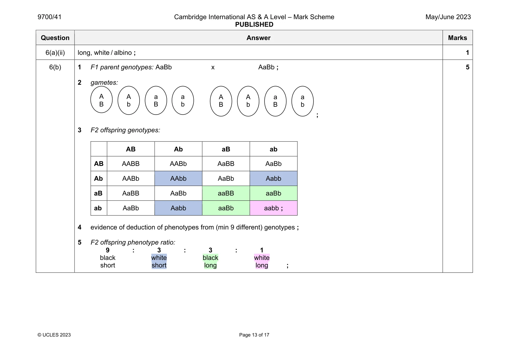 Mark scheme, page 13 of 17