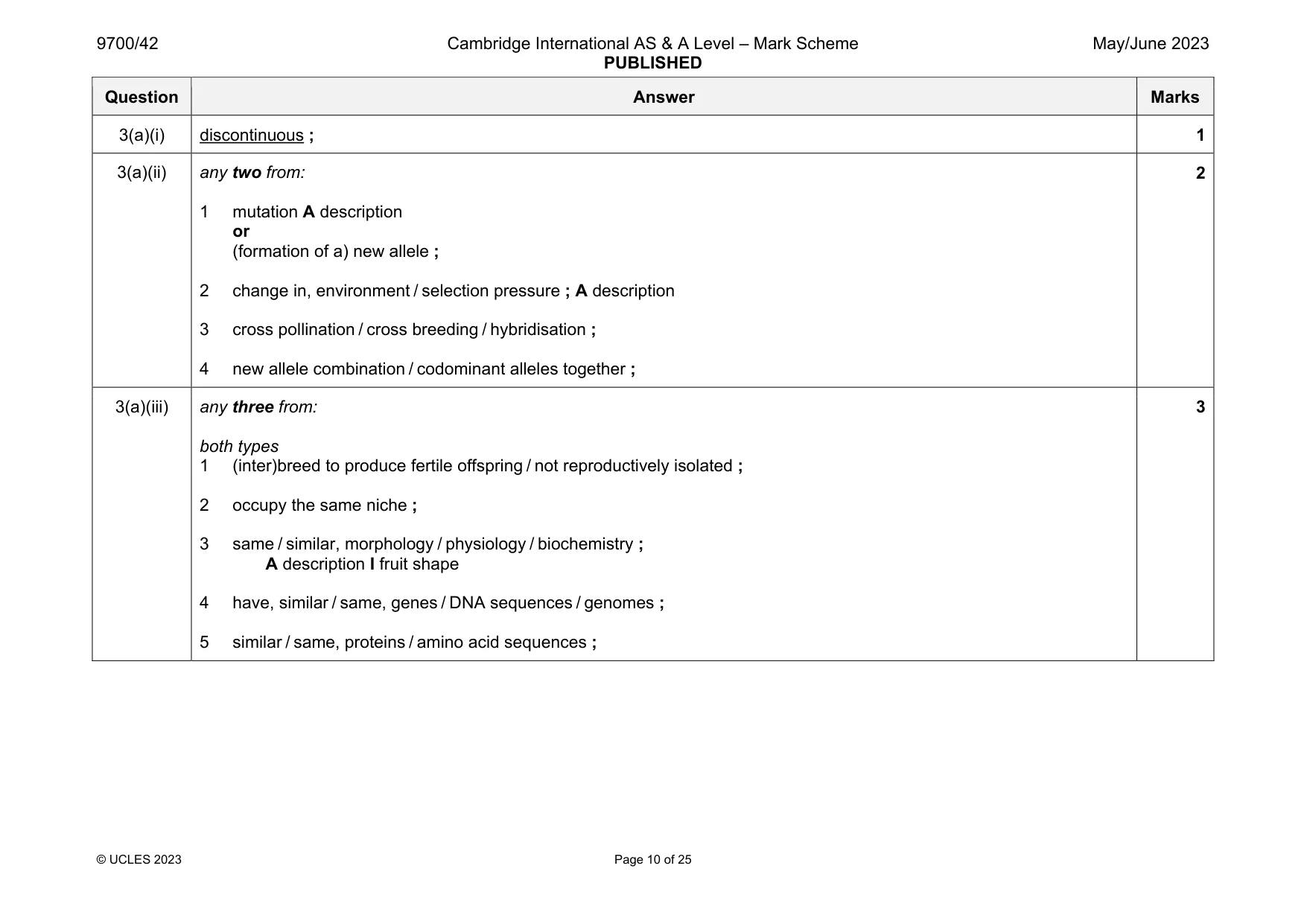 Mark scheme, page 10 of 25