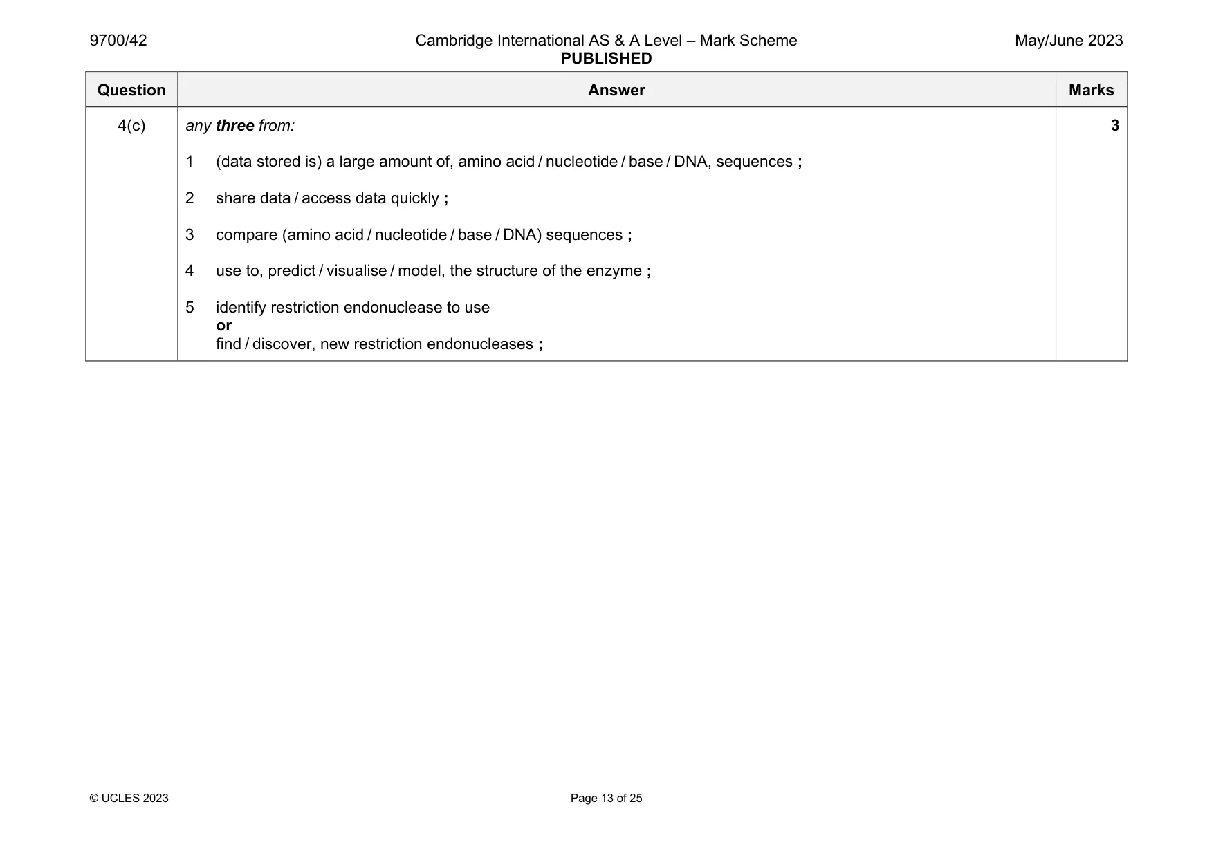 Mark scheme, page 13 of 25