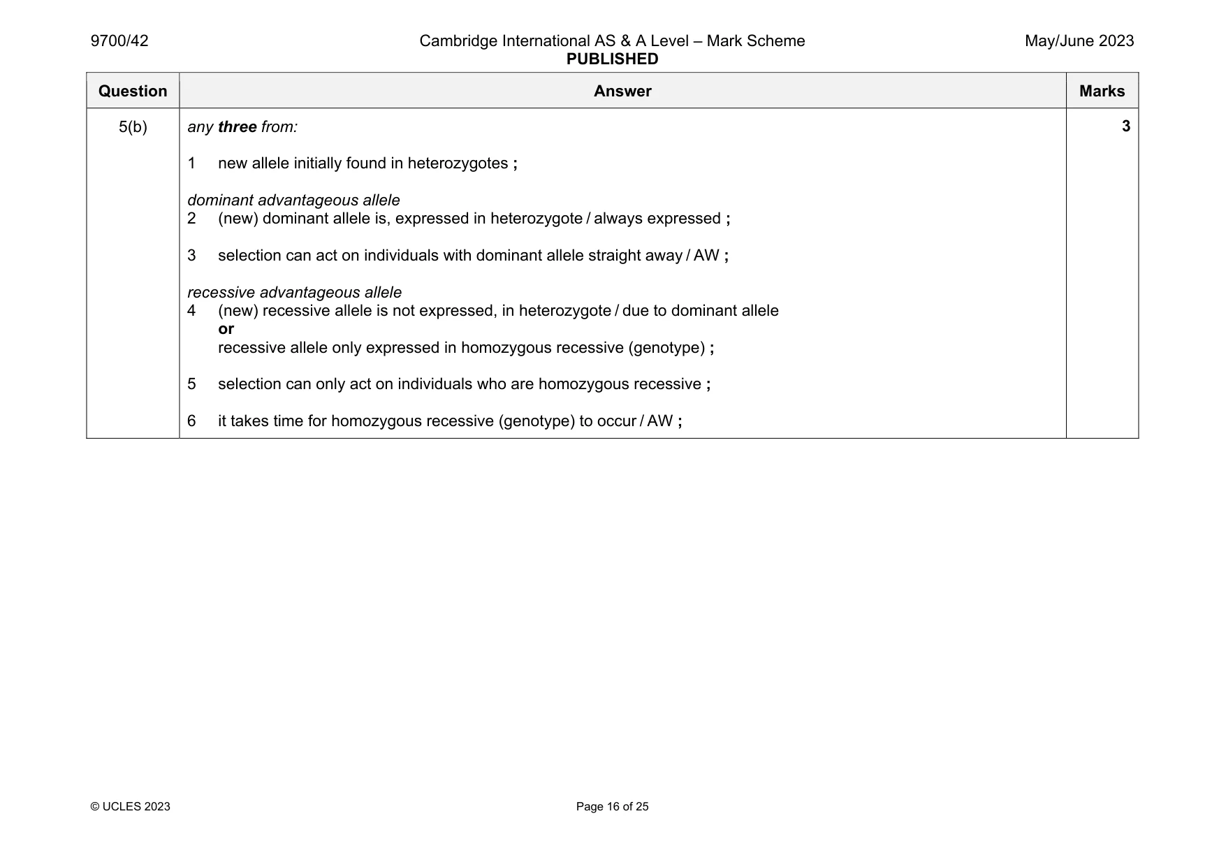 Mark scheme, page 16 of 25