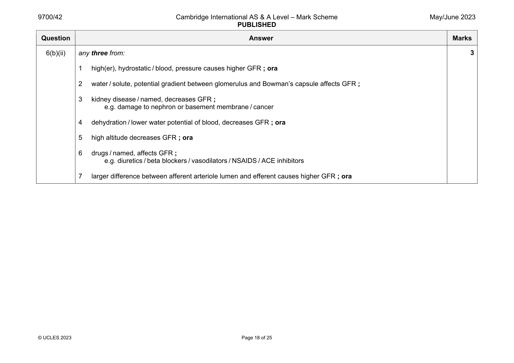 Mark scheme, page 18 of 25
