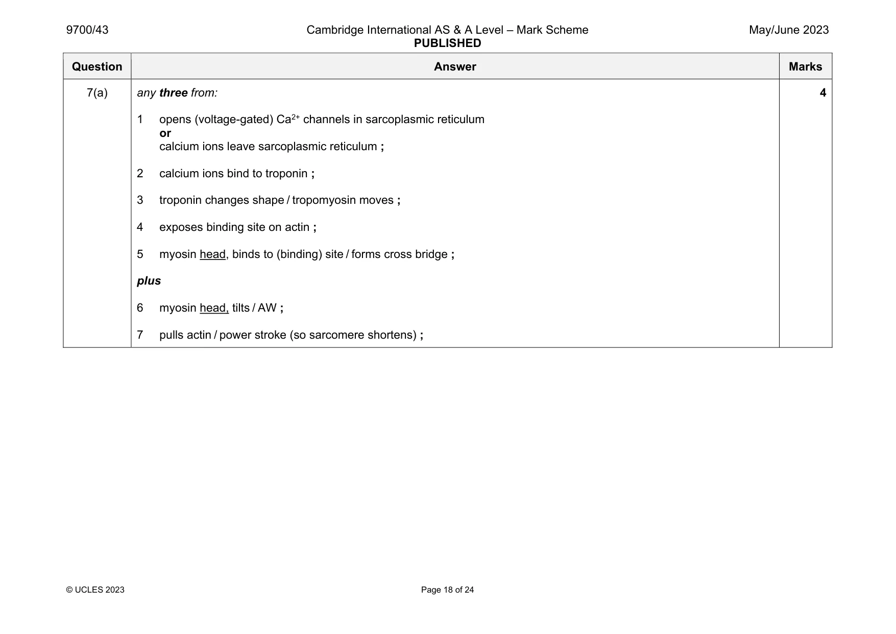 Mark scheme, page 18 of 24