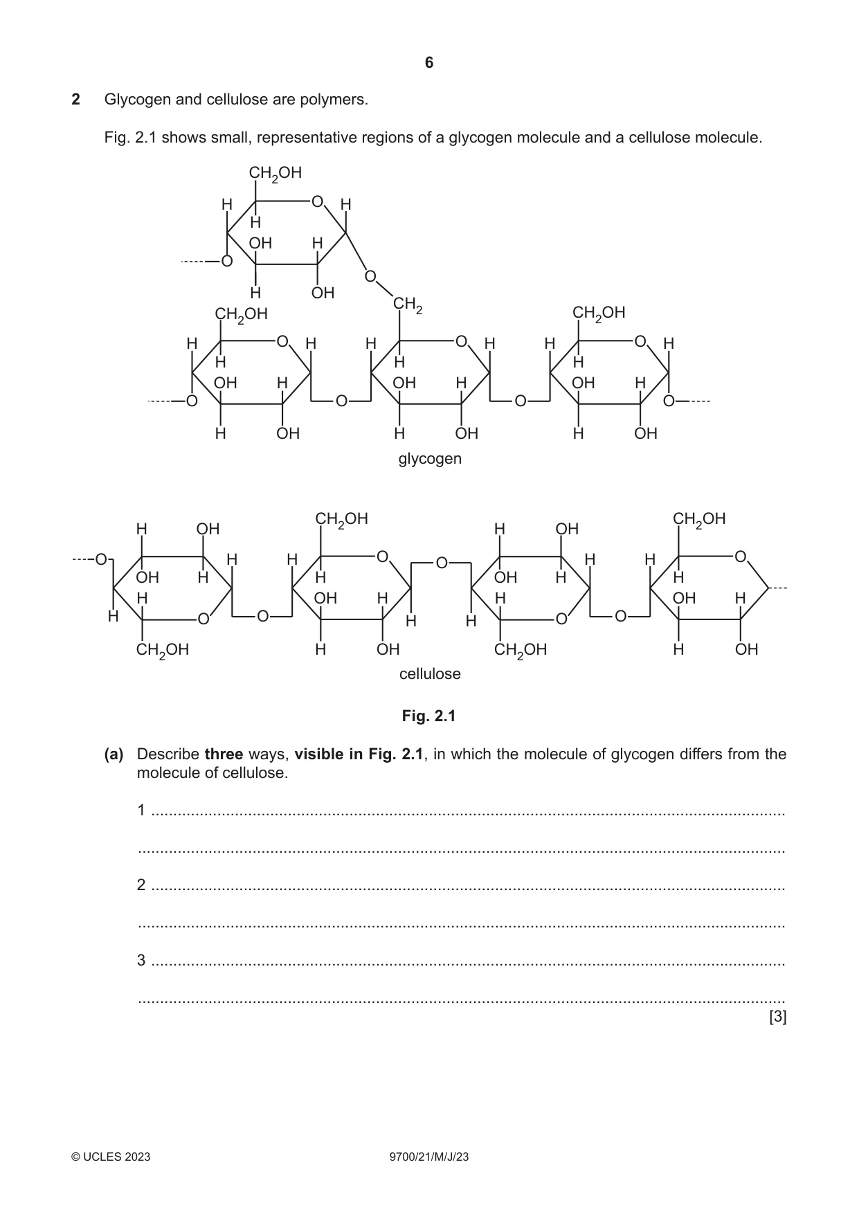 Cambridge A Level Biology 9700 2023 May/June Paper 2 · Variant 1 question paper, page 6 of 20