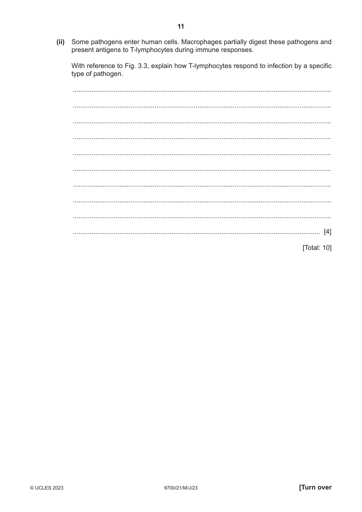 Cambridge A Level Biology 9700 2023 May/June Paper 2 · Variant 1 question paper, page 11 of 20