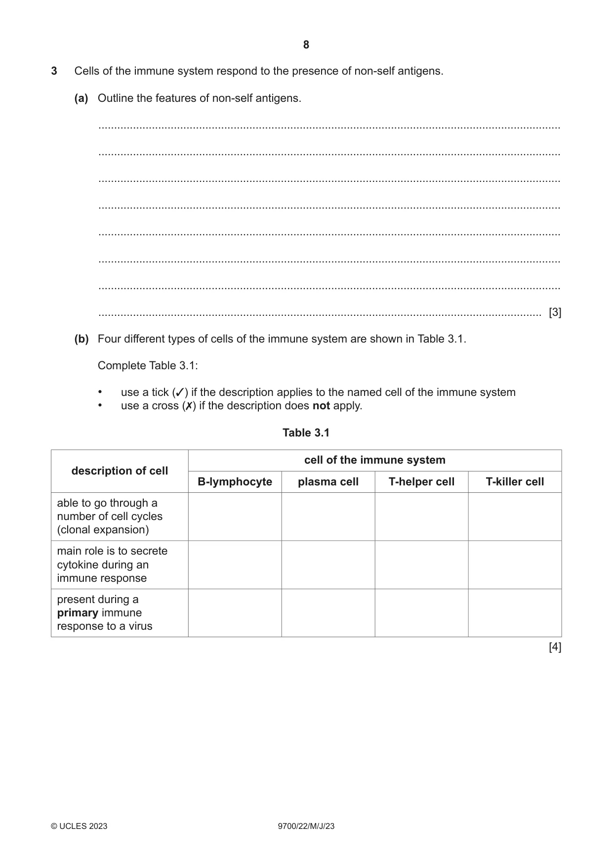 Cambridge A Level Biology 9700 2023 May/June Paper 2 · Variant 2 question paper, page 8 of 20