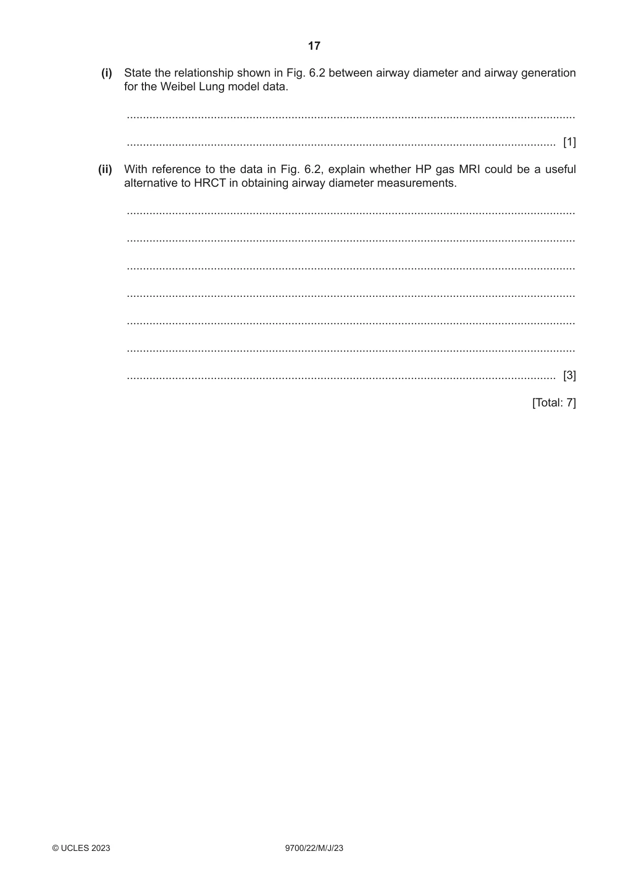 Cambridge A Level Biology 9700 2023 May/June Paper 2 · Variant 2 question paper, page 17 of 20