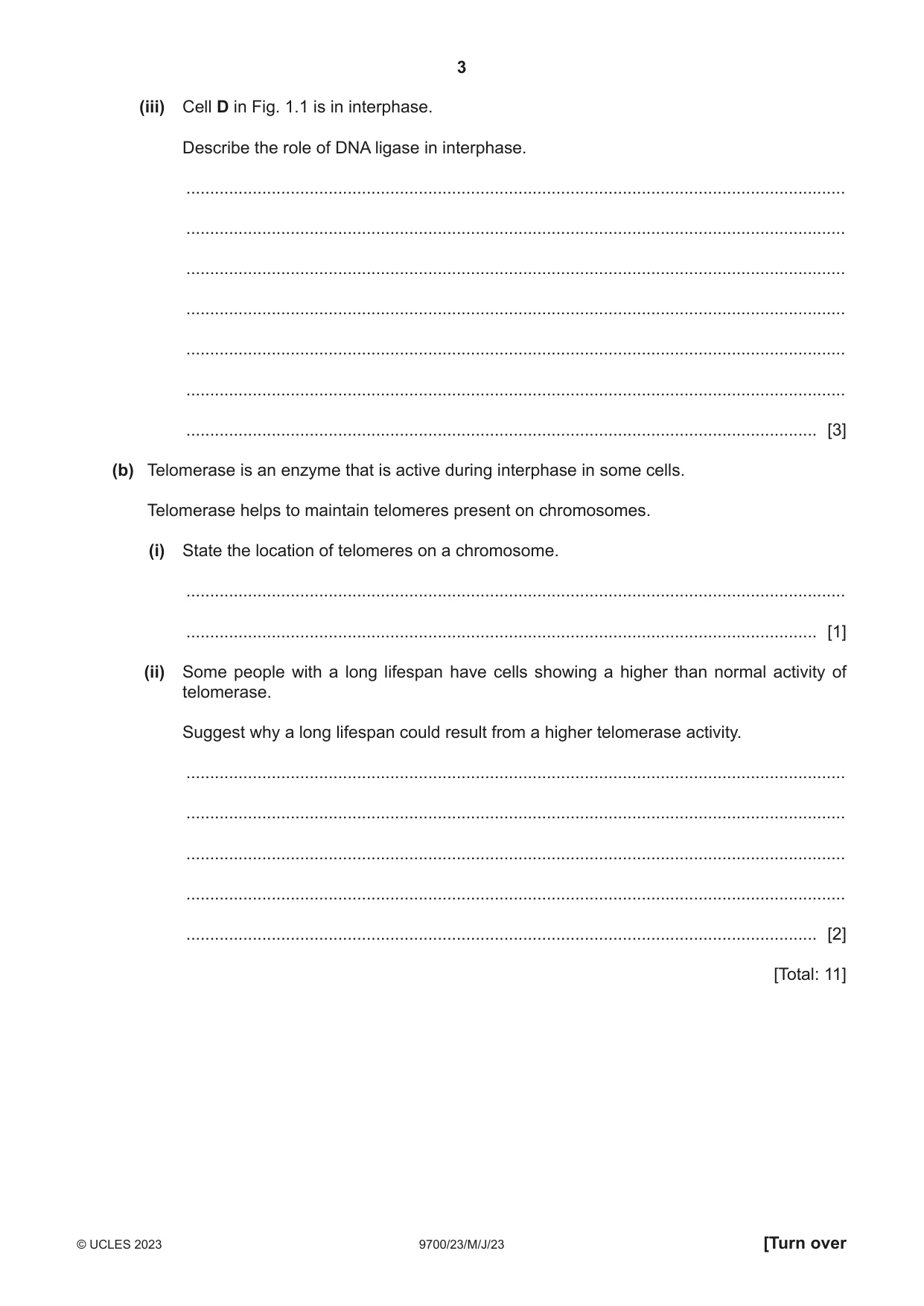 Cambridge A Level Biology 9700 2023 May/June Paper 2 · Variant 3 question paper, page 3 of 16
