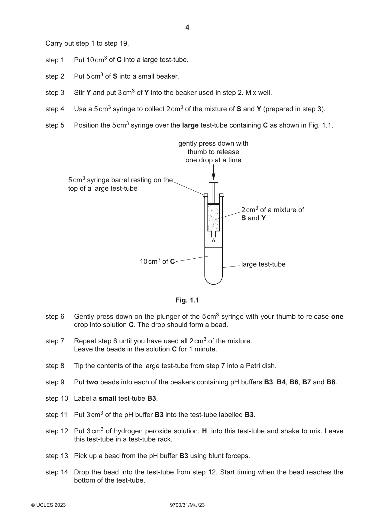 Cambridge A Level Biology 9700 2023 May/June Paper 3 · Variant 1 question paper, page 4 of 16