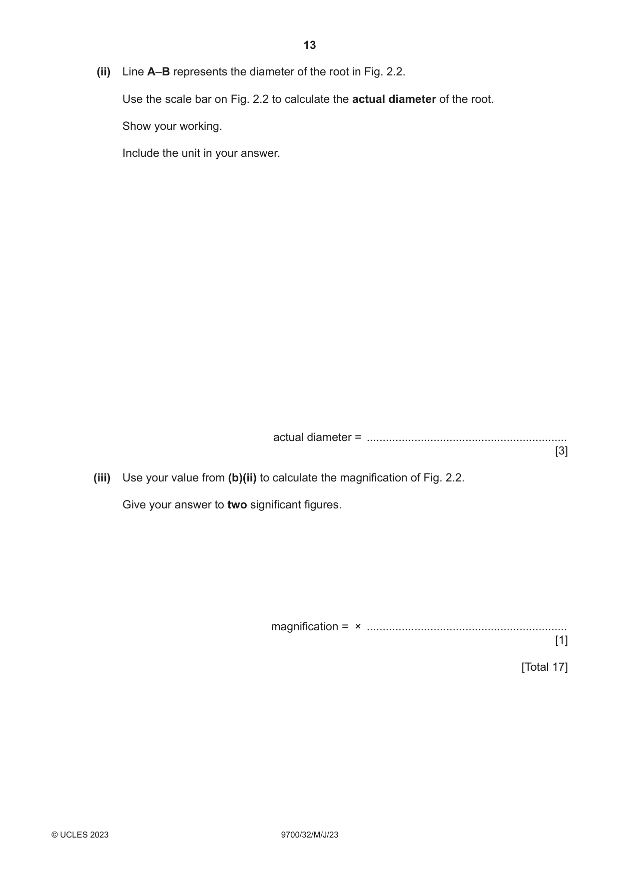 Cambridge A Level Biology 9700 2023 May/June Paper 3 · Variant 2 question paper, page 13 of 16