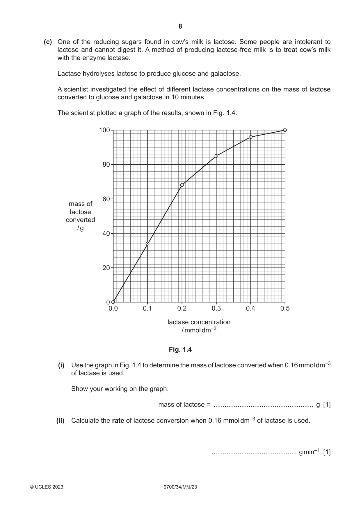 Cambridge A Level Biology 9700 2023 May/June Paper 3 · Variant 4 question paper, page 8 of 16