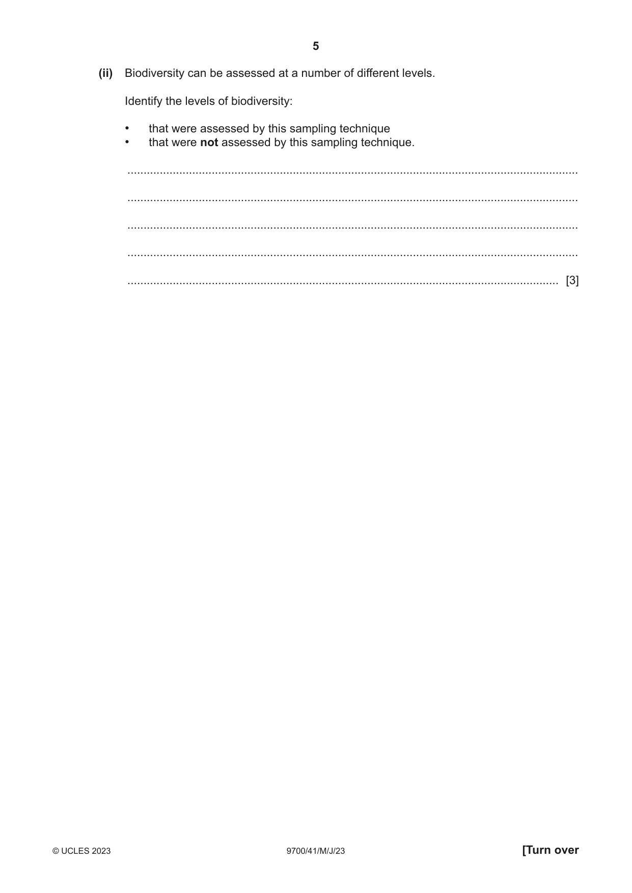 Cambridge A Level Biology 9700 2023 May/June Paper 4 · Variant 1 question paper, page 5 of 24