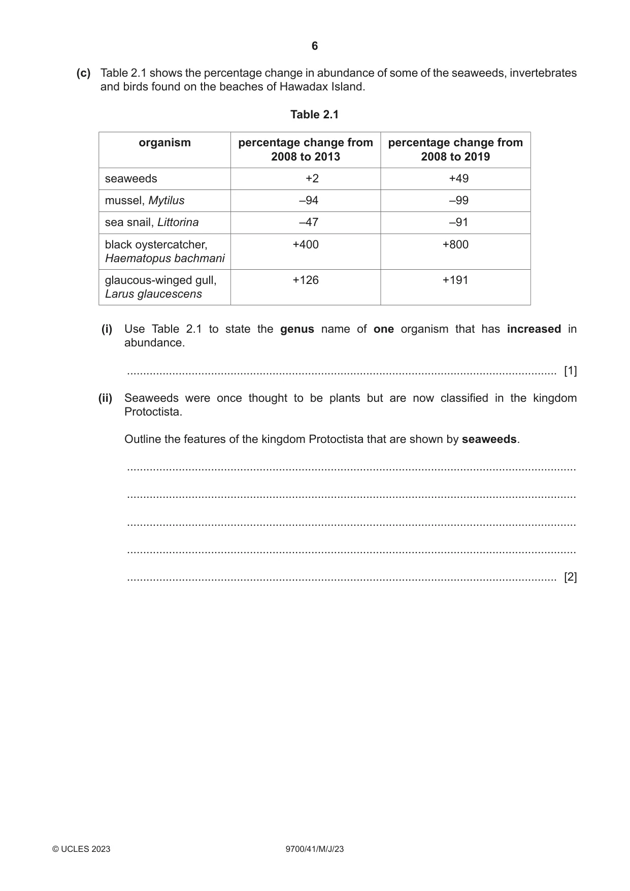 Cambridge A Level Biology 9700 2023 May/June Paper 4 · Variant 1 question paper, page 6 of 24