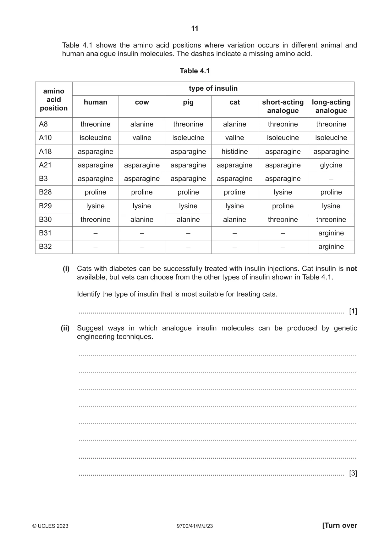Cambridge A Level Biology 9700 2023 May/June Paper 4 · Variant 1 question paper, page 11 of 24