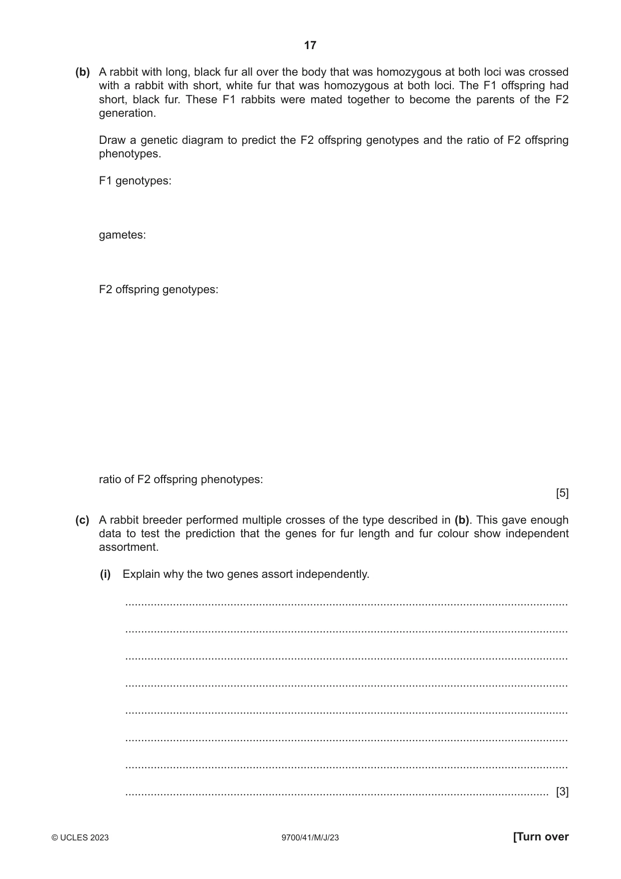 Cambridge A Level Biology 9700 2023 May/June Paper 4 · Variant 1 question paper, page 17 of 24
