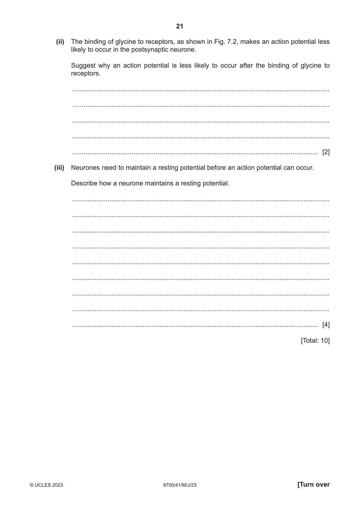 Cambridge A Level Biology 9700 2023 May/June Paper 4 · Variant 1 question paper, page 21 of 24