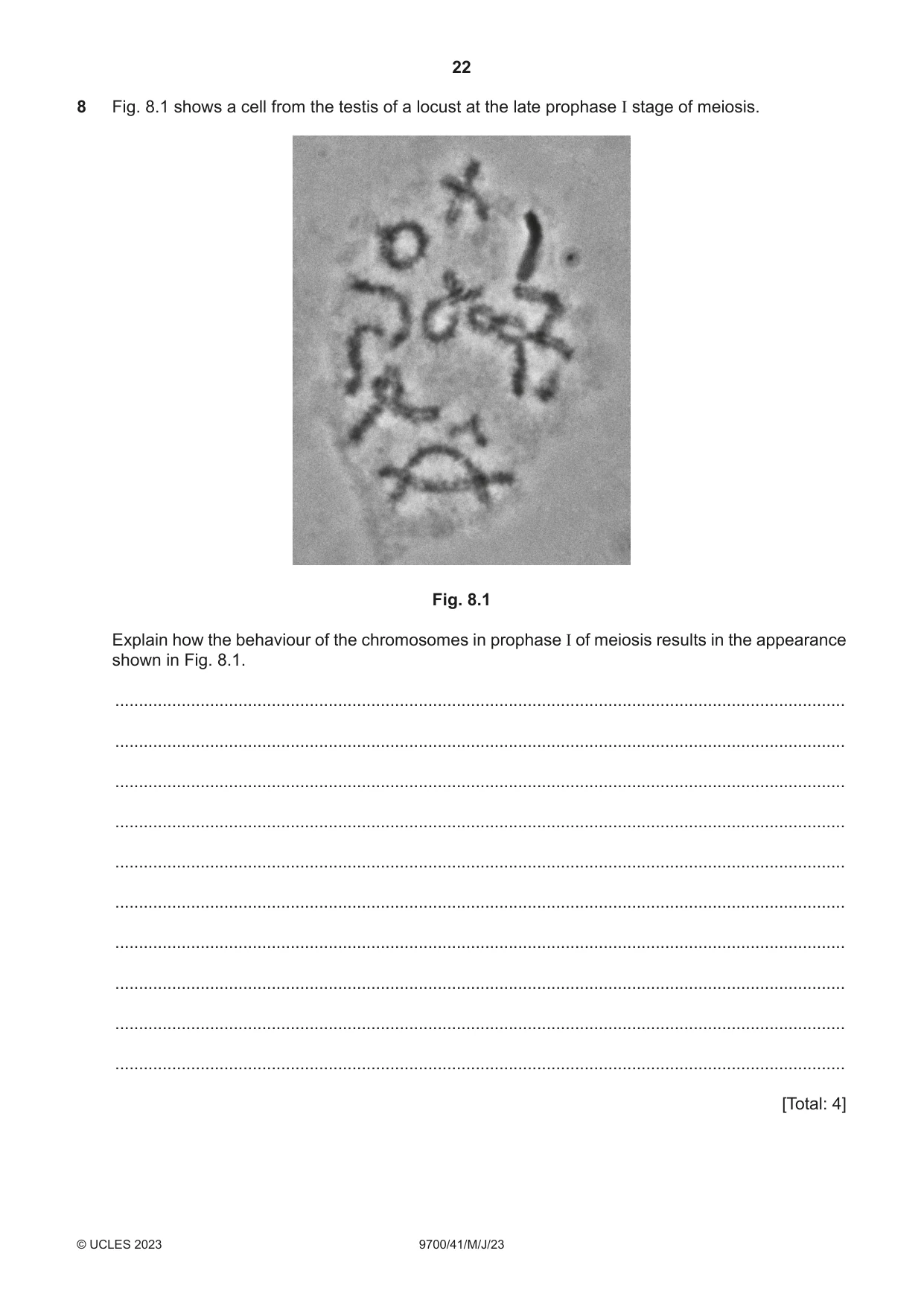 Cambridge A Level Biology 9700 2023 May/June Paper 4 · Variant 1 question paper, page 22 of 24
