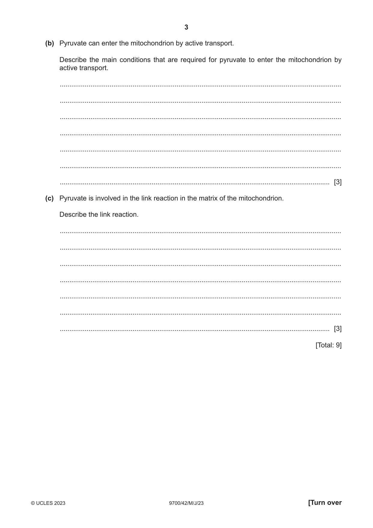 Cambridge A Level Biology 9700 2023 May/June Paper 4 · Variant 2 question paper, page 3 of 24