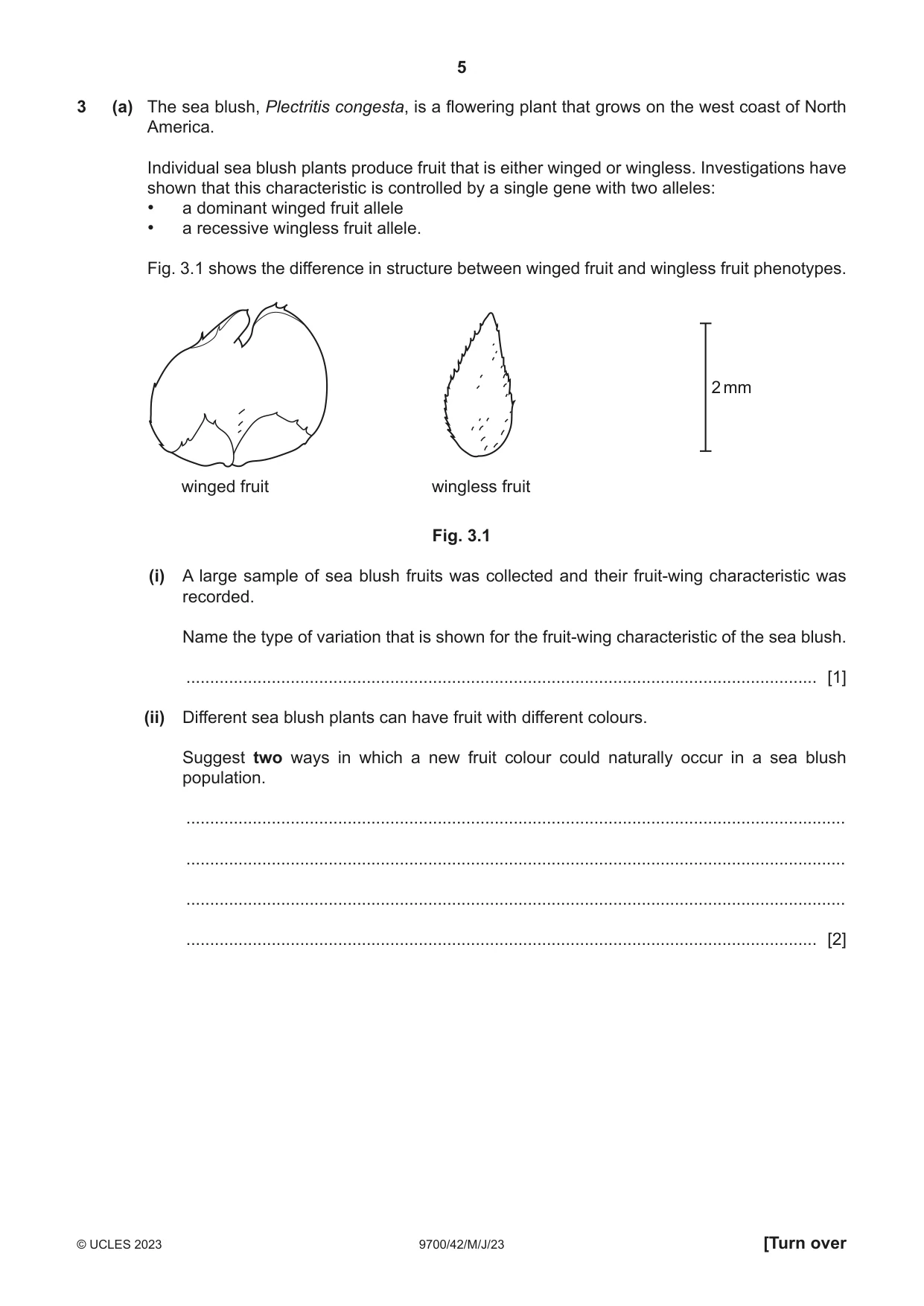 Cambridge A Level Biology 9700 2023 May/June Paper 4 · Variant 2 question paper, page 5 of 24