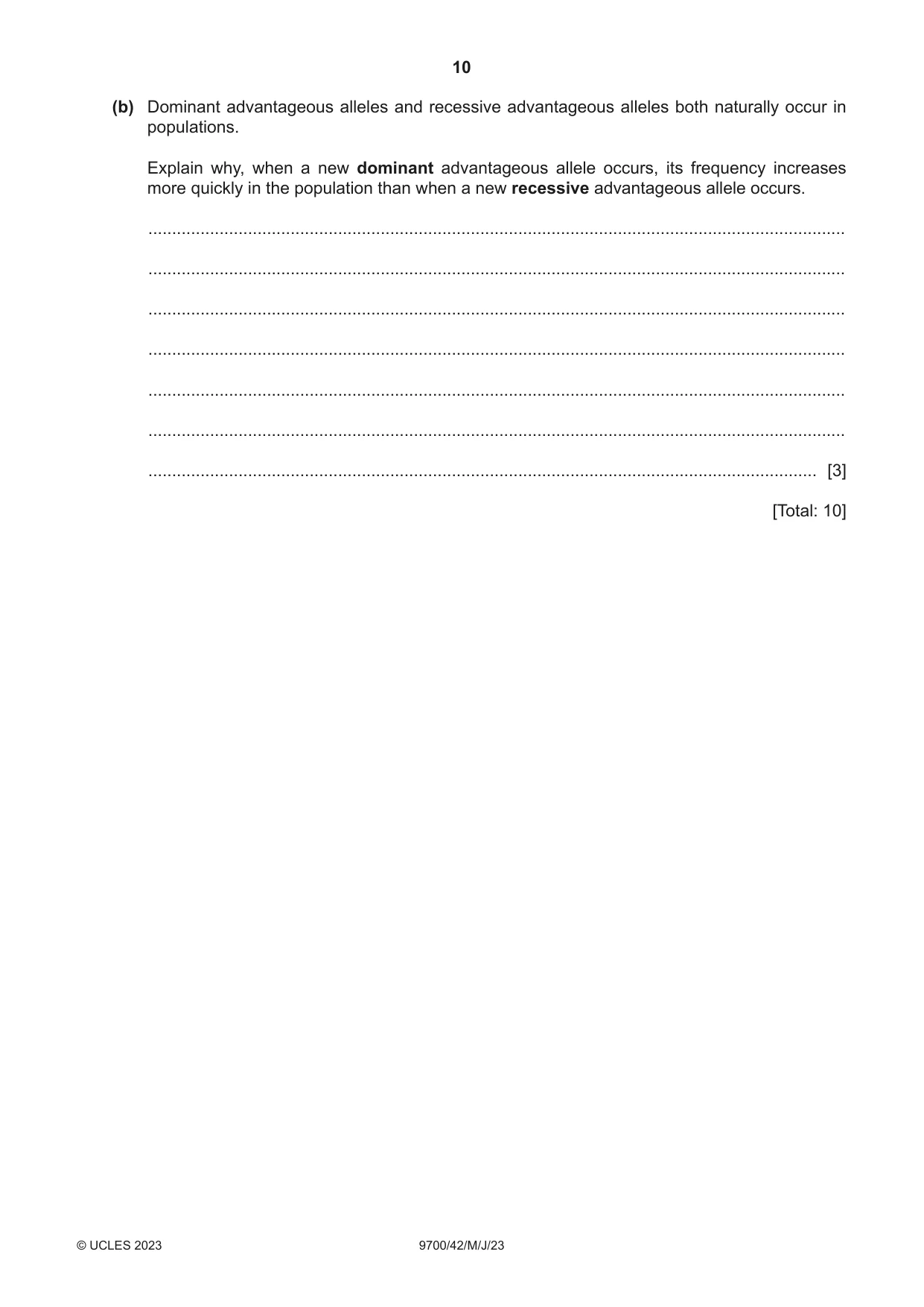 Cambridge A Level Biology 9700 2023 May/June Paper 4 · Variant 2 question paper, page 10 of 24