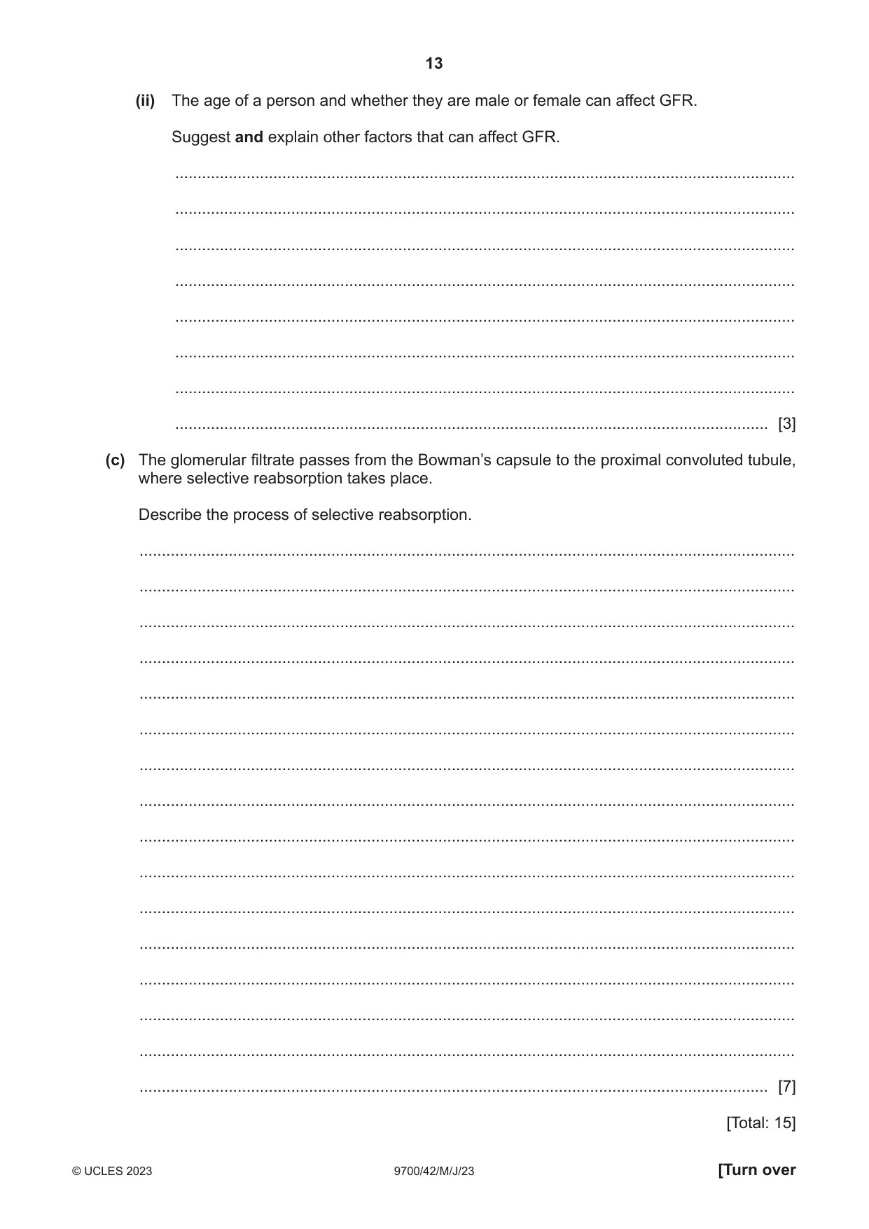 Cambridge A Level Biology 9700 2023 May/June Paper 4 · Variant 2 question paper, page 13 of 24