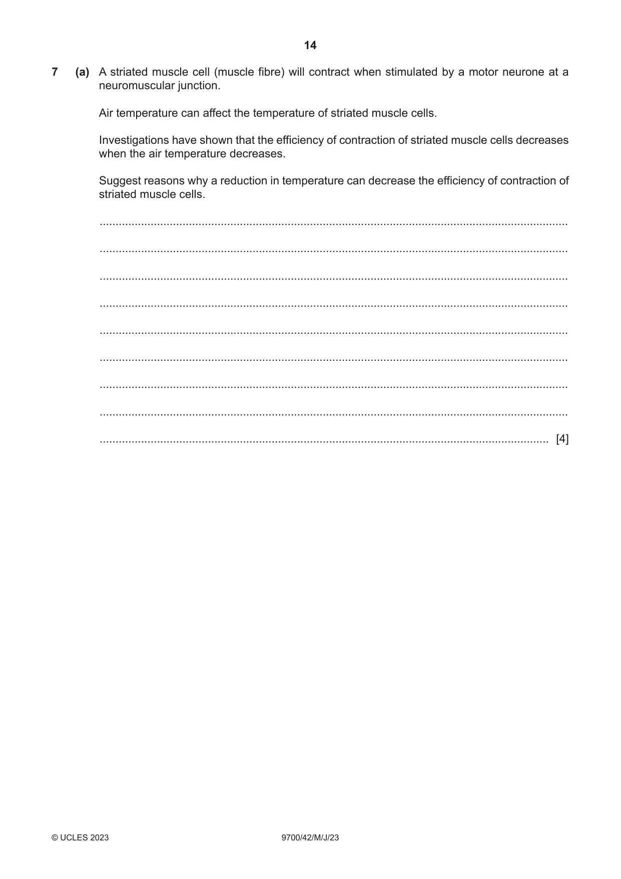 Cambridge A Level Biology 9700 2023 May/June Paper 4 · Variant 2 question paper, page 14 of 24