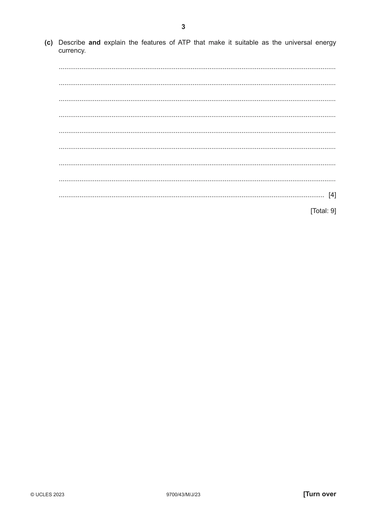 Cambridge A Level Biology 9700 2023 May/June Paper 4 · Variant 3 question paper, page 3 of 28