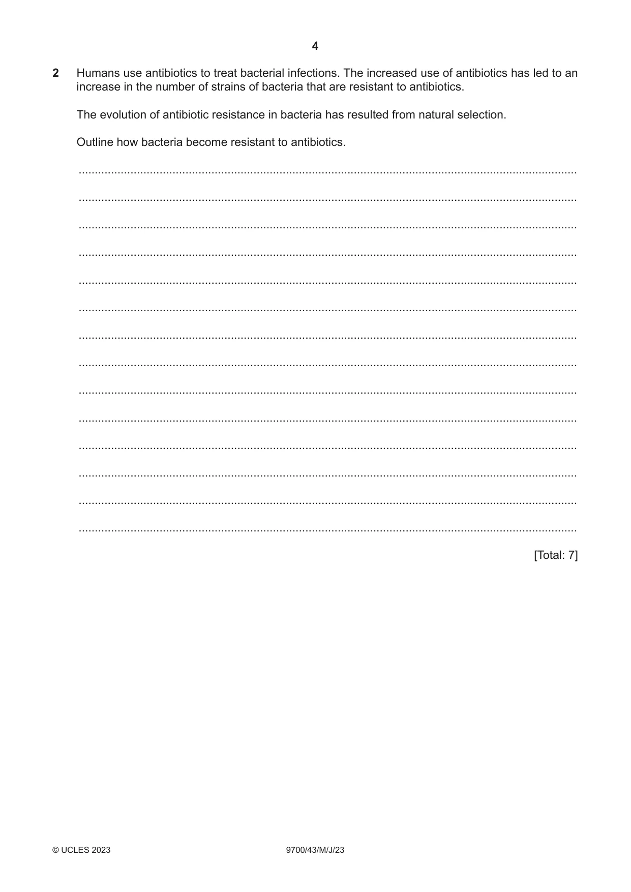 Cambridge A Level Biology 9700 2023 May/June Paper 4 · Variant 3 question paper, page 4 of 28