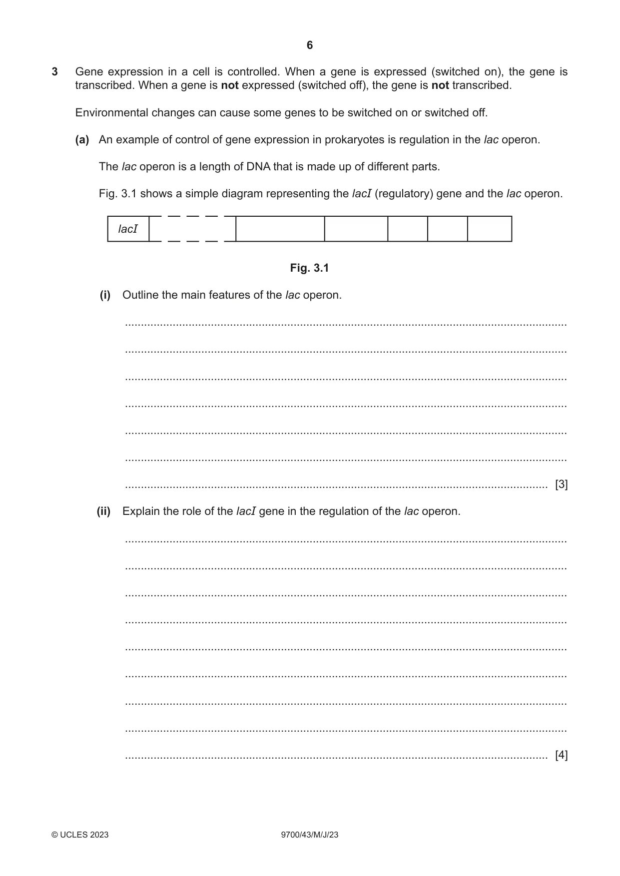 Cambridge A Level Biology 9700 2023 May/June Paper 4 · Variant 3 question paper, page 6 of 28