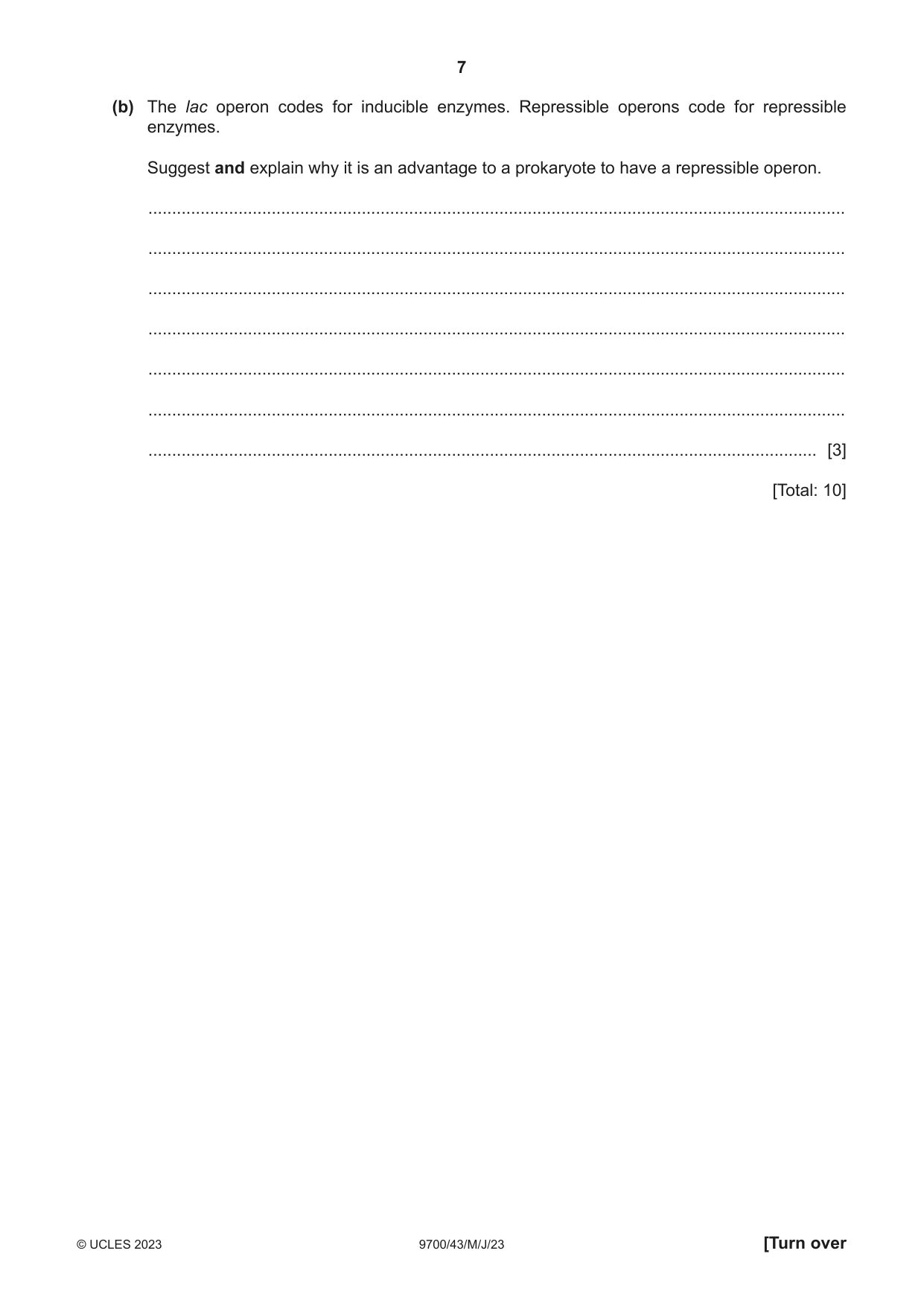 Cambridge A Level Biology 9700 2023 May/June Paper 4 · Variant 3 question paper, page 7 of 28