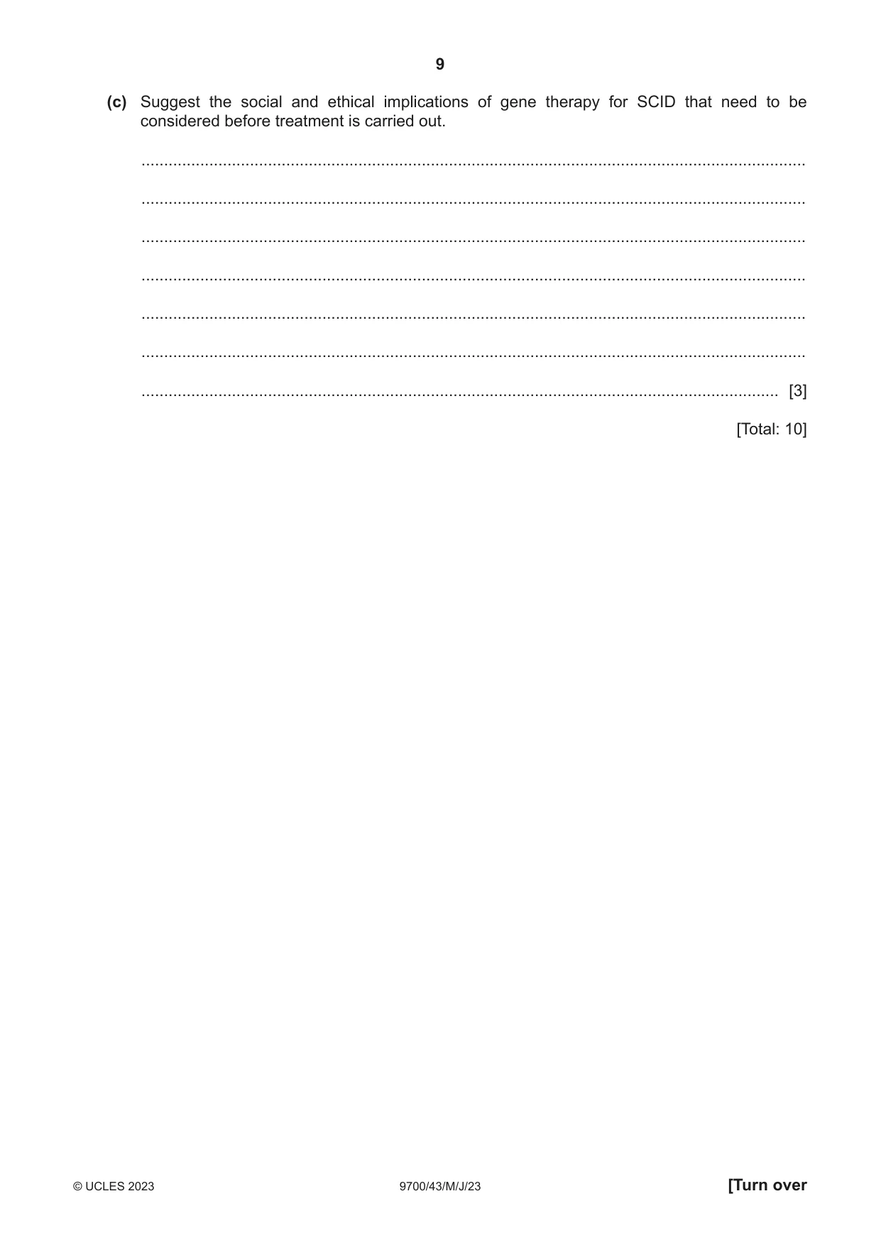 Cambridge A Level Biology 9700 2023 May/June Paper 4 · Variant 3 question paper, page 9 of 28