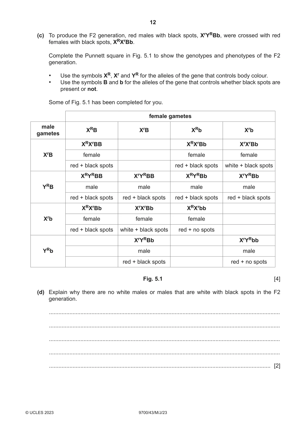 Cambridge A Level Biology 9700 2023 May/June Paper 4 · Variant 3 question paper, page 12 of 28