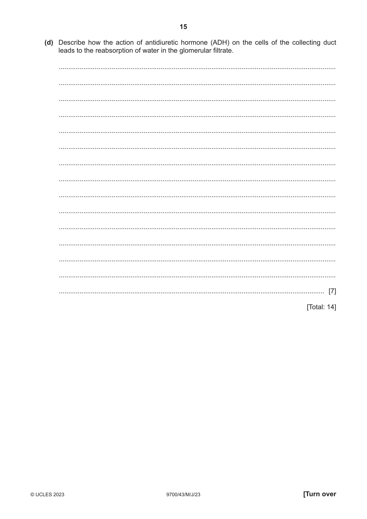 Cambridge A Level Biology 9700 2023 May/June Paper 4 · Variant 3 question paper, page 15 of 28