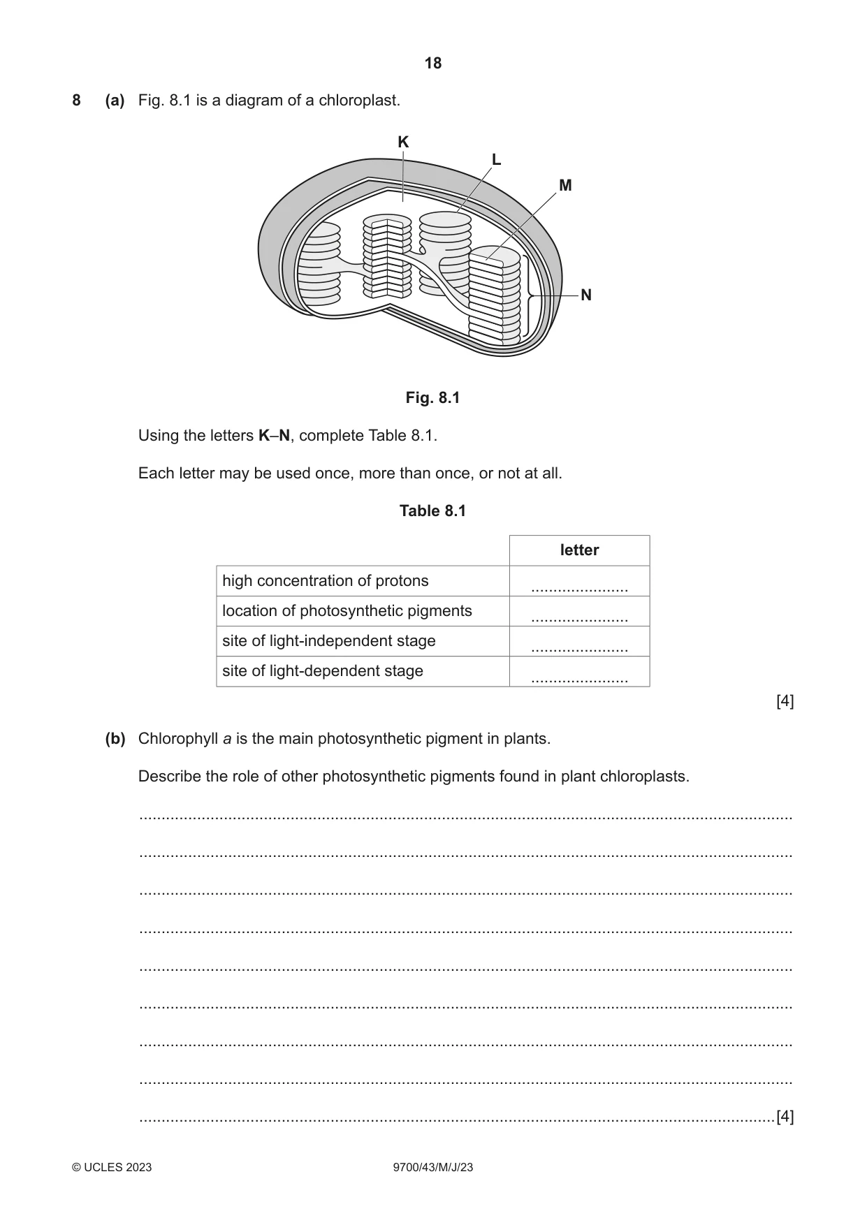 Cambridge A Level Biology 9700 2023 May/June Paper 4 · Variant 3 question paper, page 18 of 28