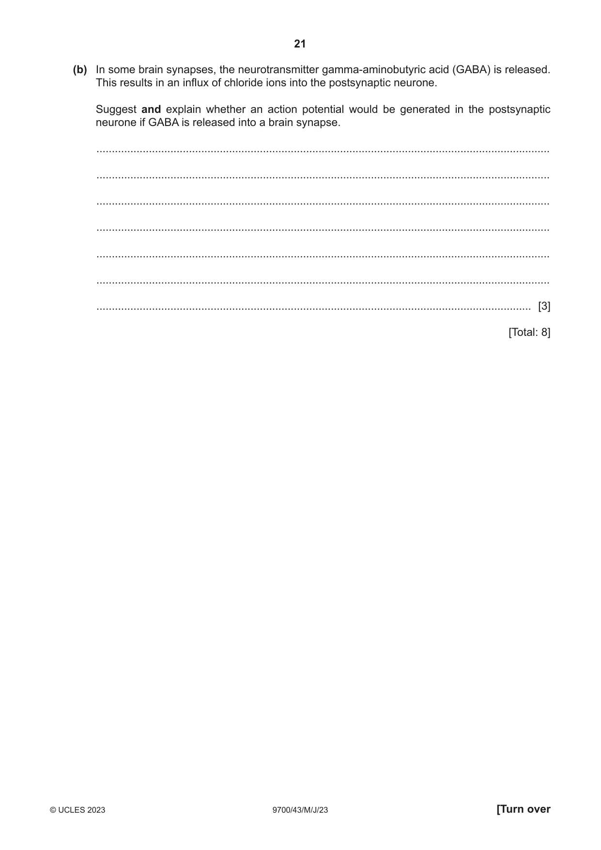 Cambridge A Level Biology 9700 2023 May/June Paper 4 · Variant 3 question paper, page 21 of 28