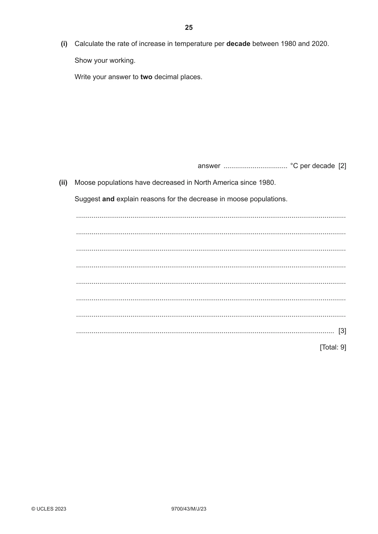 Cambridge A Level Biology 9700 2023 May/June Paper 4 · Variant 3 question paper, page 25 of 28