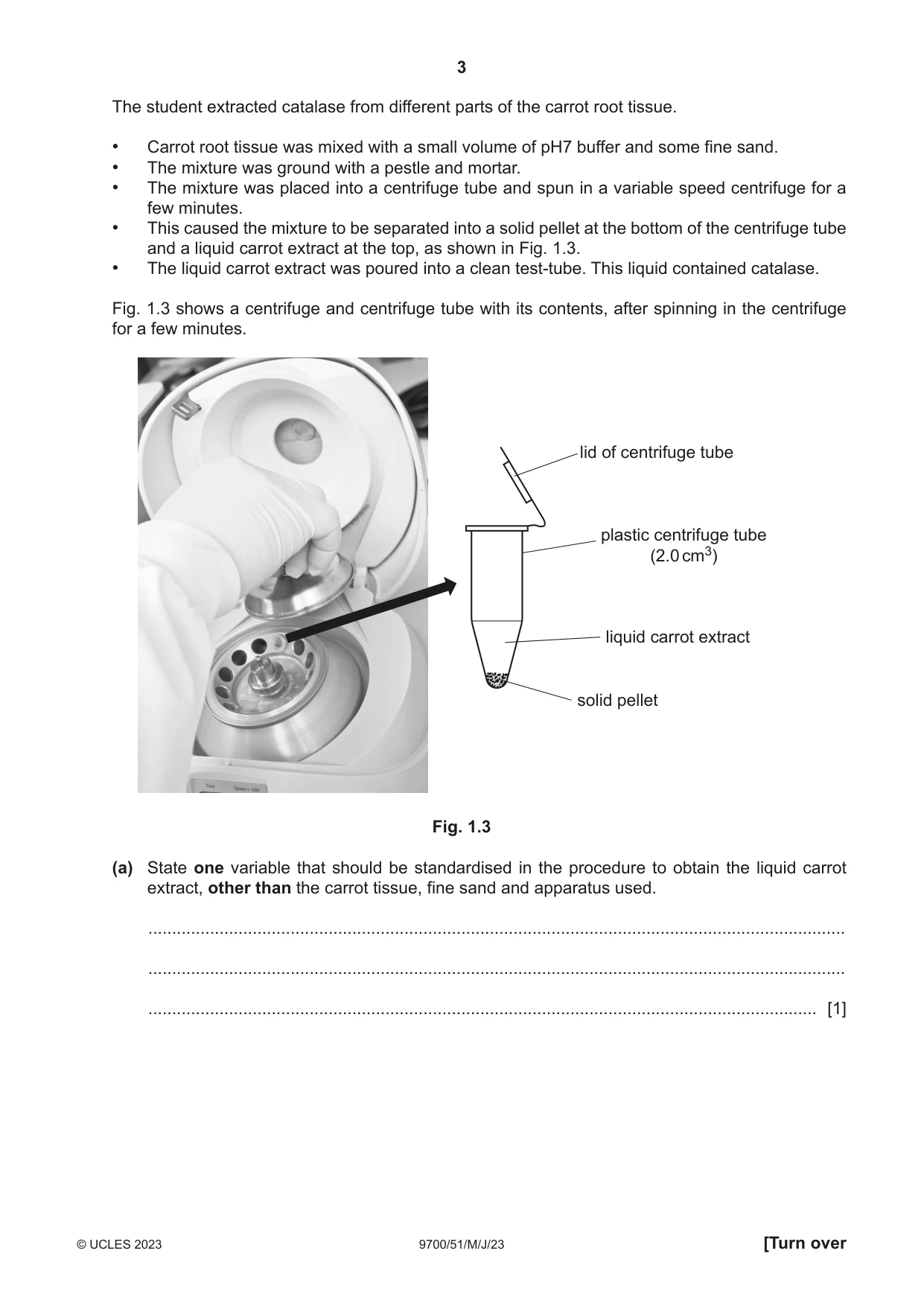 Cambridge A Level Biology 9700 2023 May/June Paper 5 · Variant 1 question paper, page 3 of 20