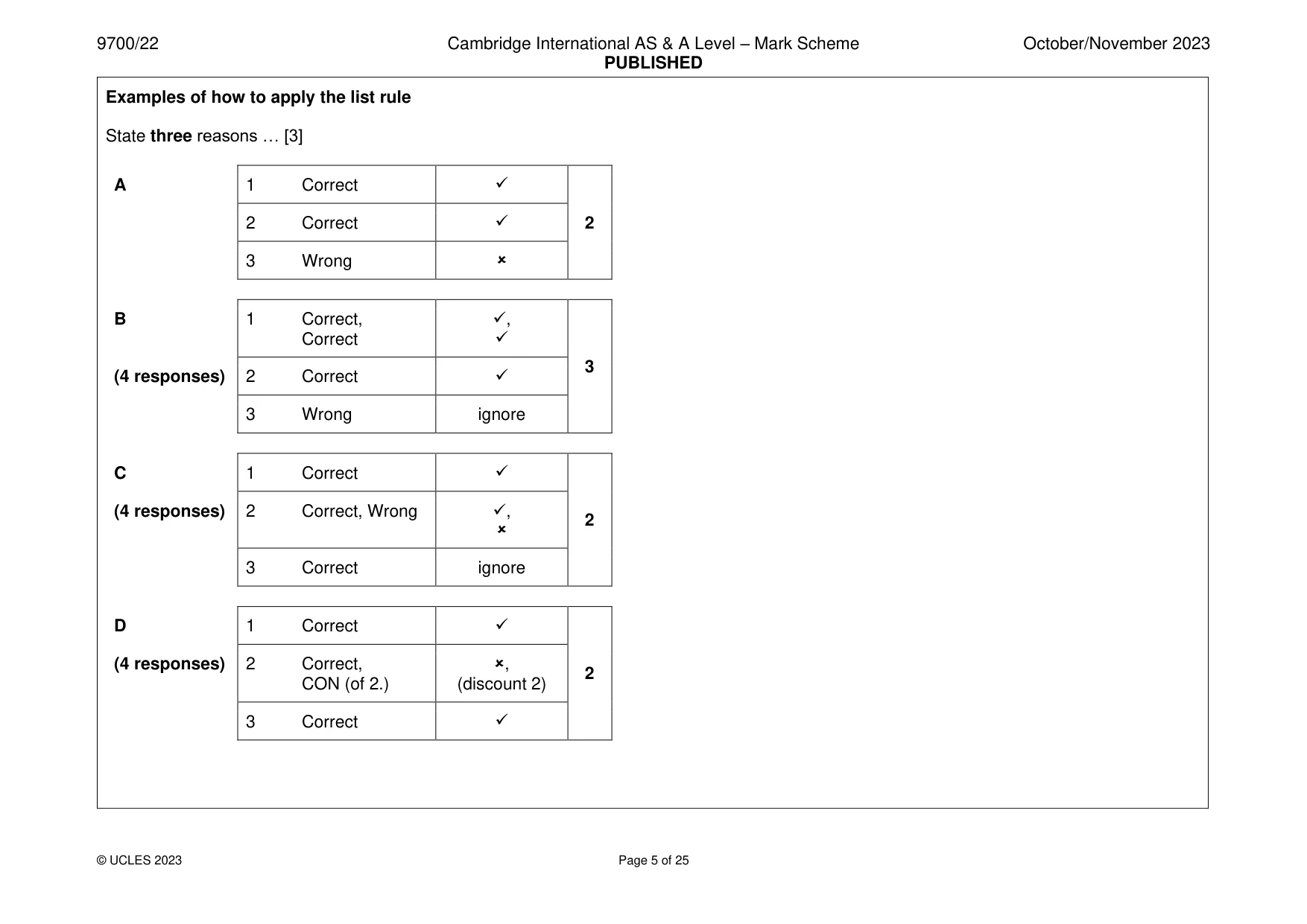 Mark scheme, page 5 of 25