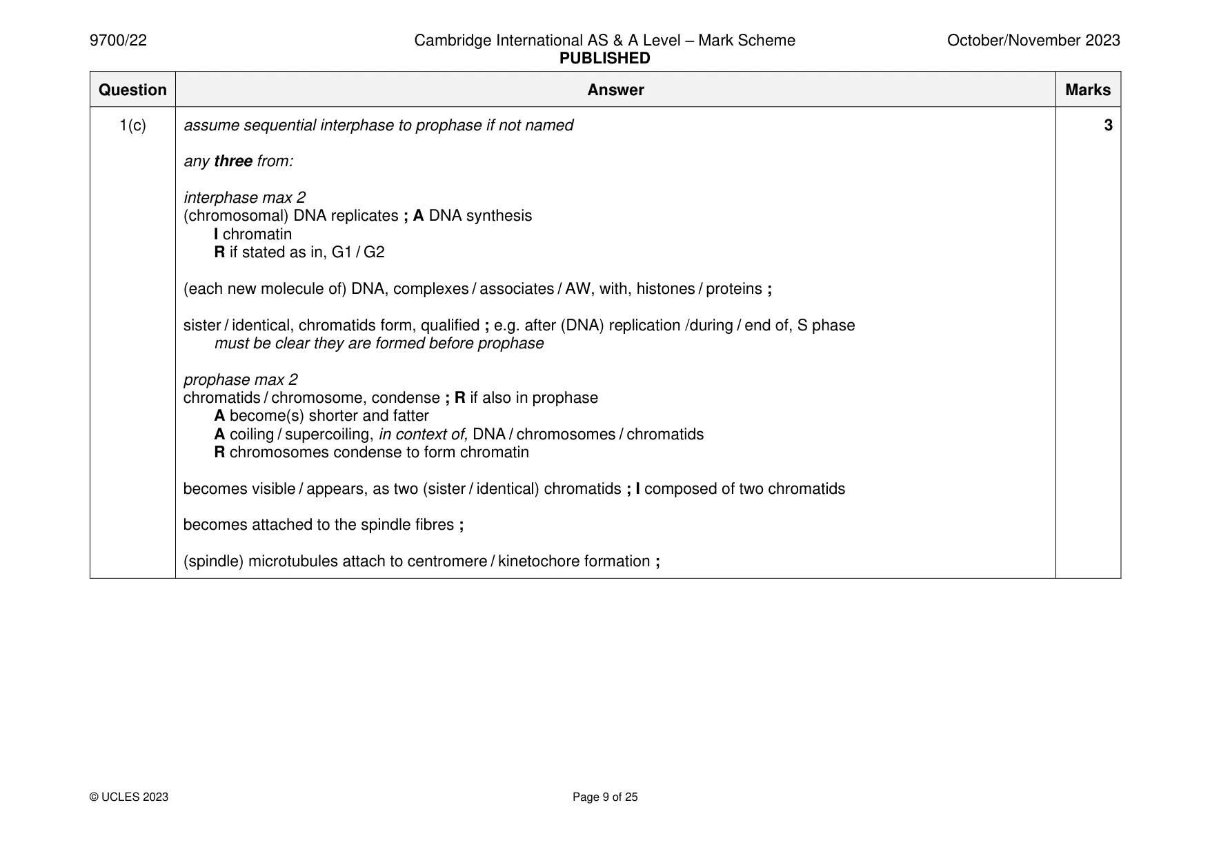 Mark scheme, page 9 of 25