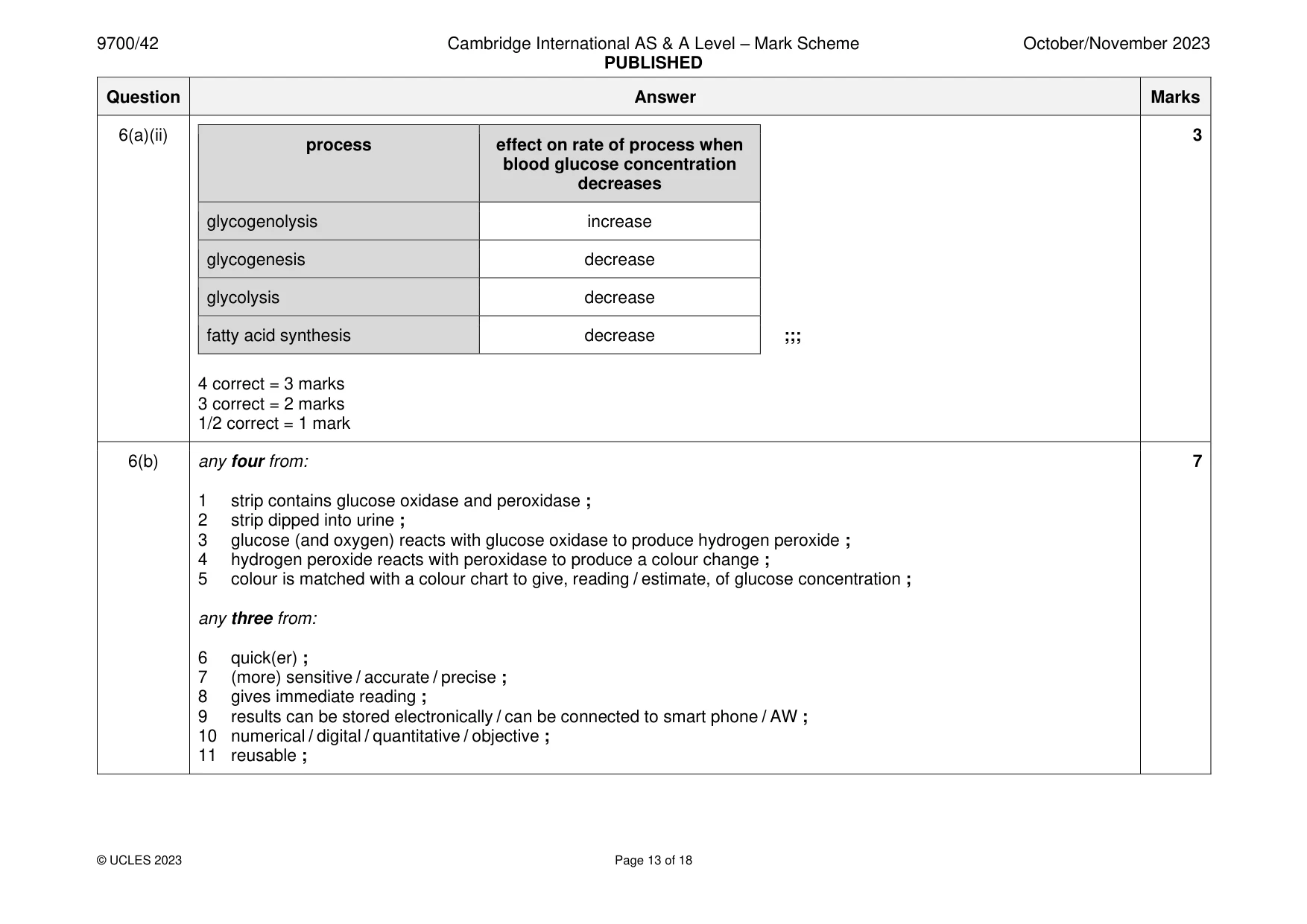 Mark scheme, page 13 of 18