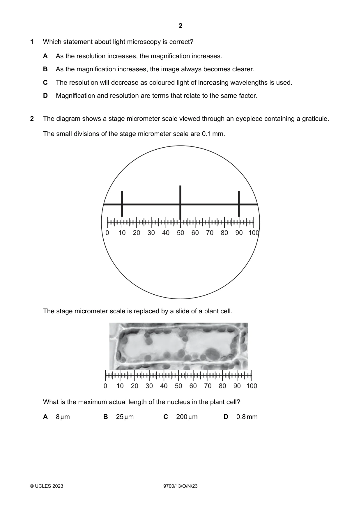 Cambridge A Level Biology 9700 2023 Oct/Nov Paper 1 · Variant 3 question paper, page 2 of 16