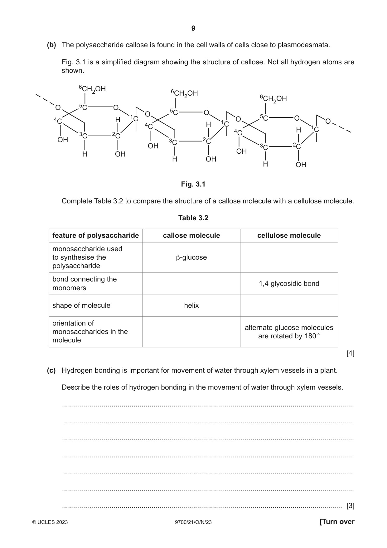 Cambridge A Level Biology 9700 2023 Oct/Nov Paper 2 · Variant 1 question paper, page 9 of 20