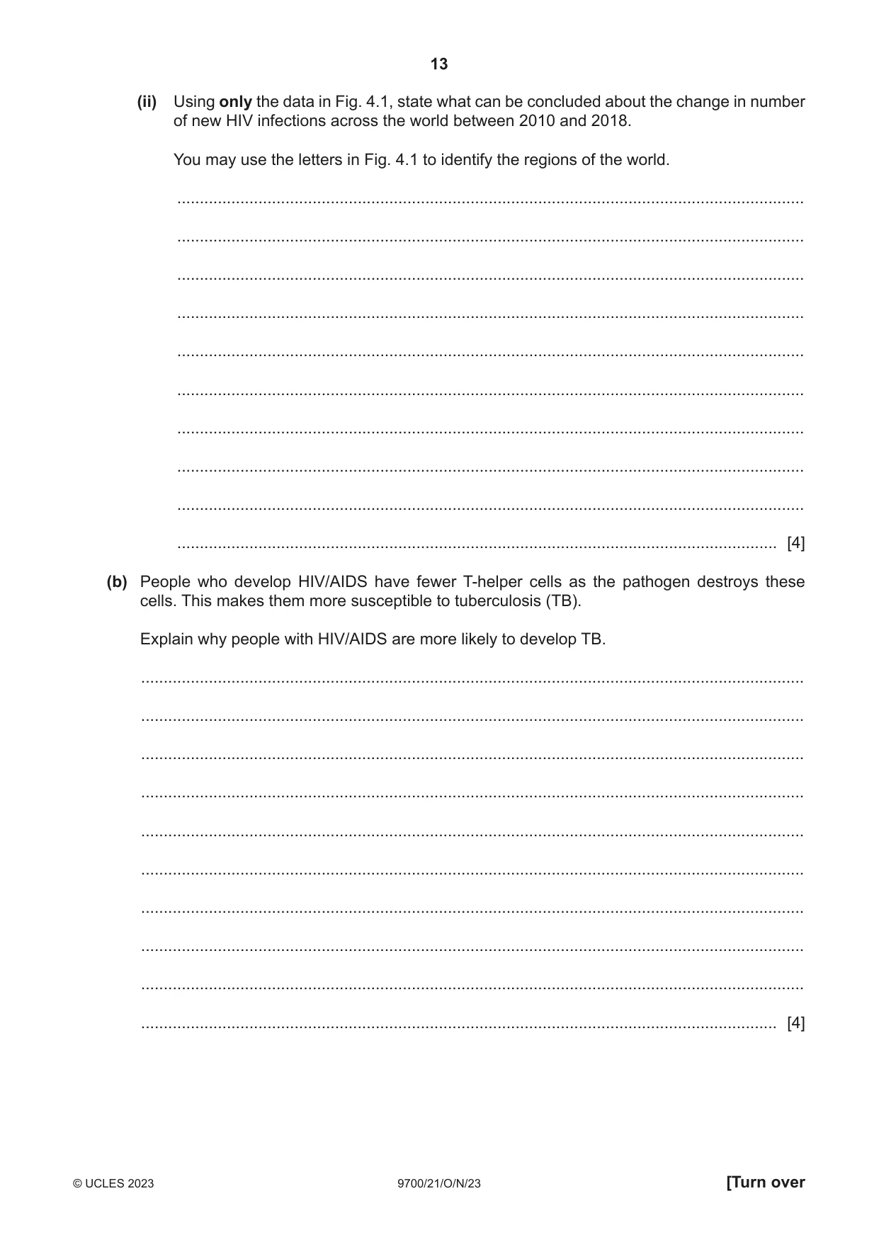 Cambridge A Level Biology 9700 2023 Oct/Nov Paper 2 · Variant 1 question paper, page 13 of 20