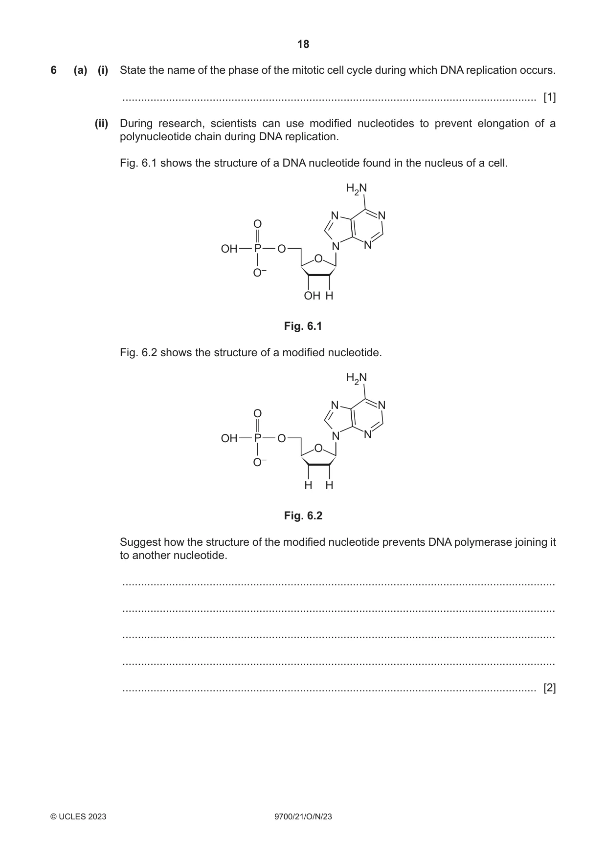 Cambridge A Level Biology 9700 2023 Oct/Nov Paper 2 · Variant 1 question paper, page 18 of 20