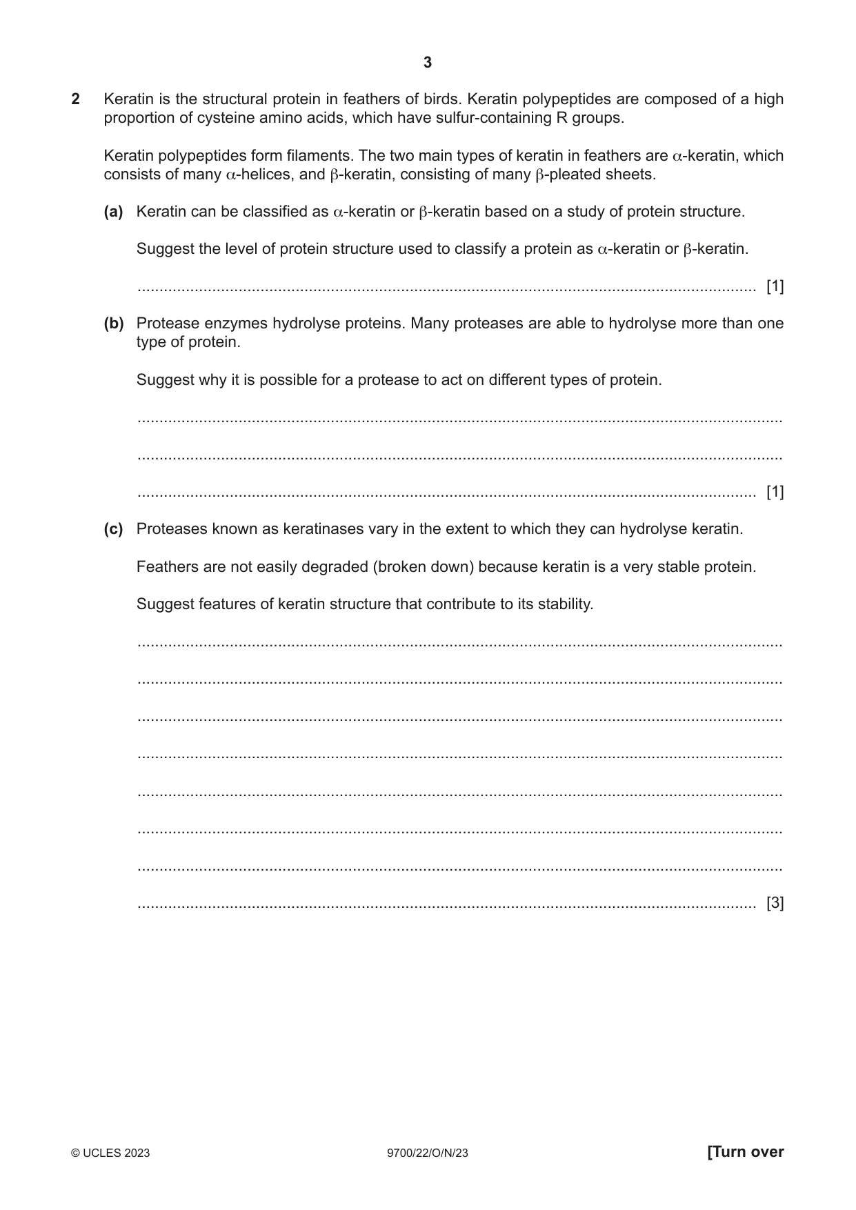 Cambridge A Level Biology 9700 2023 Oct/Nov Paper 2 · Variant 2 question paper, page 3 of 16