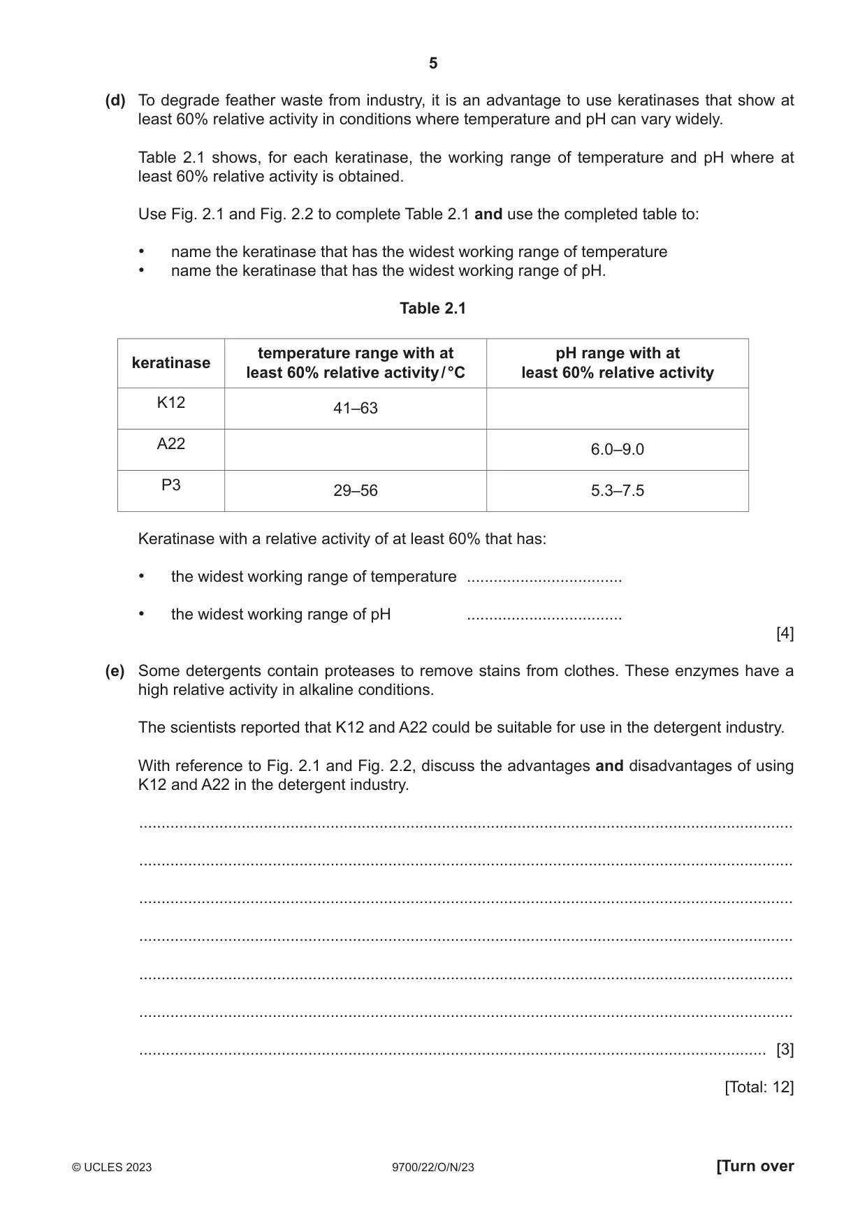 Cambridge A Level Biology 9700 2023 Oct/Nov Paper 2 · Variant 2 question paper, page 5 of 16