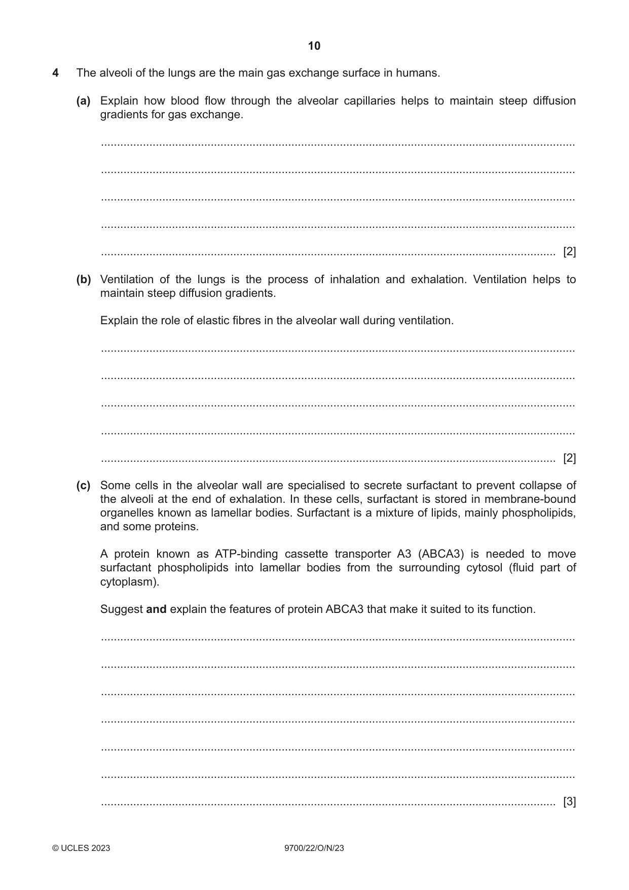 Cambridge A Level Biology 9700 2023 Oct/Nov Paper 2 · Variant 2 question paper, page 10 of 16
