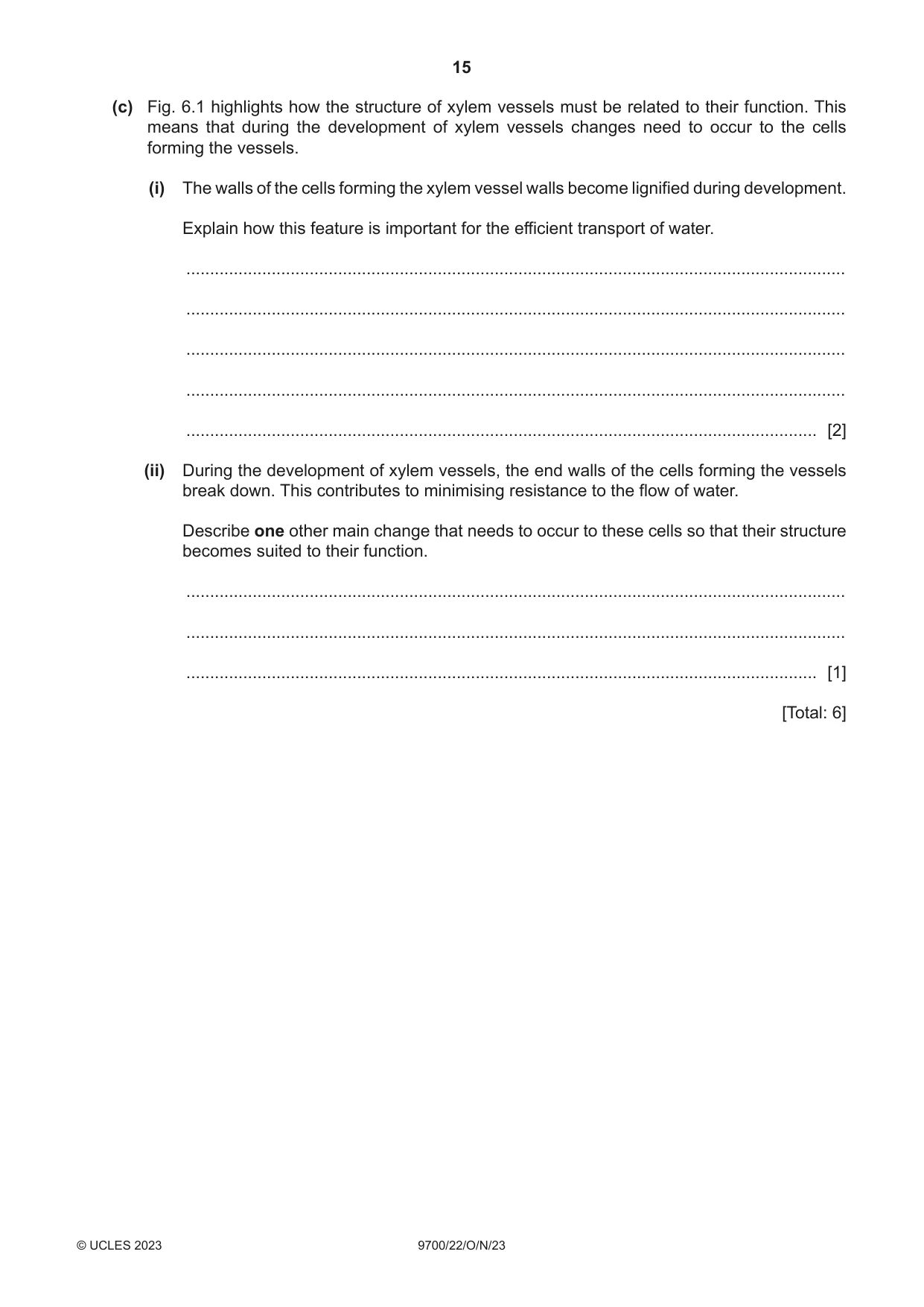 Cambridge A Level Biology 9700 2023 Oct/Nov Paper 2 · Variant 2 question paper, page 15 of 16