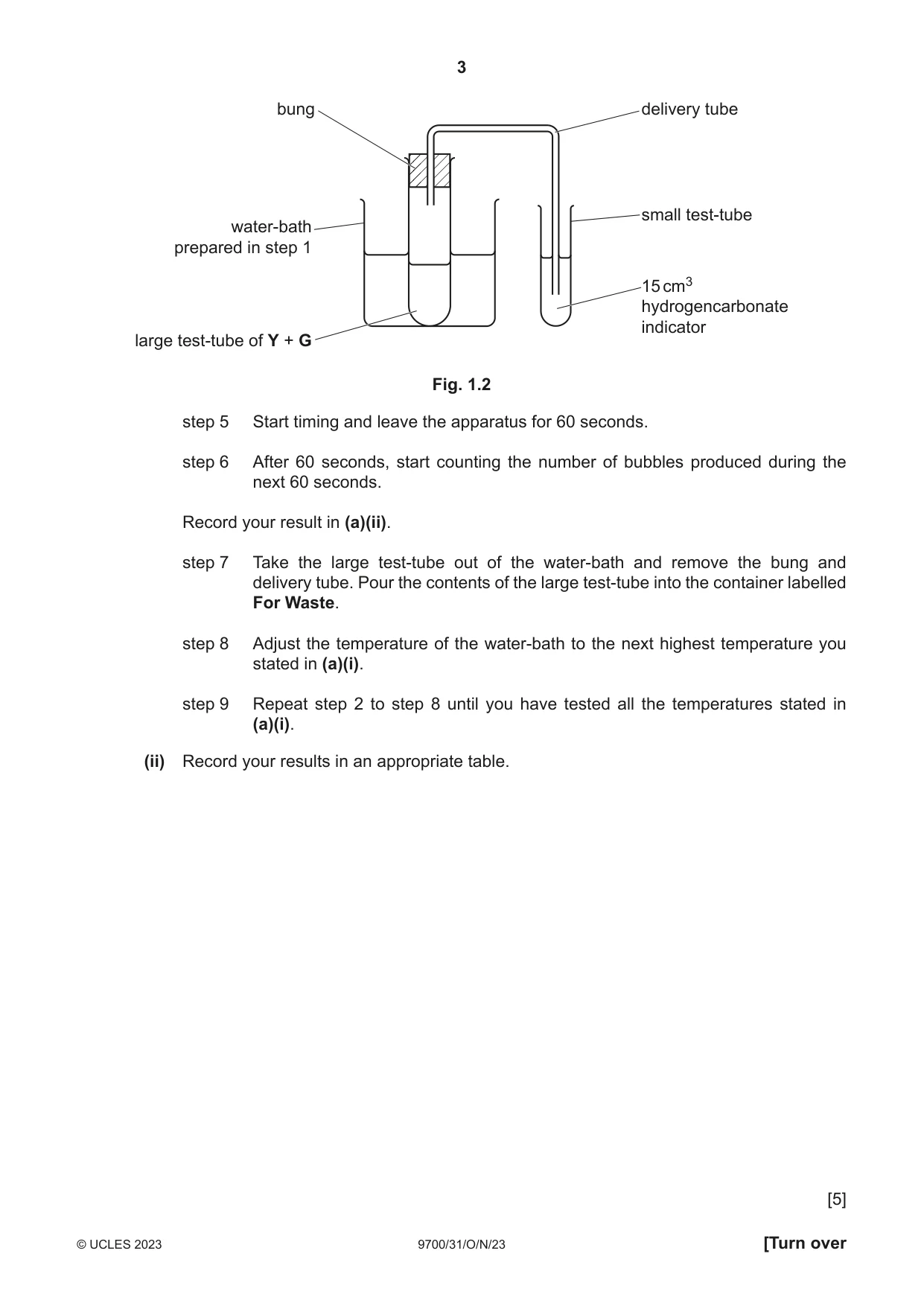 Cambridge A Level Biology 9700 2023 Oct/Nov Paper 3 · Variant 1 question paper, page 3 of 12