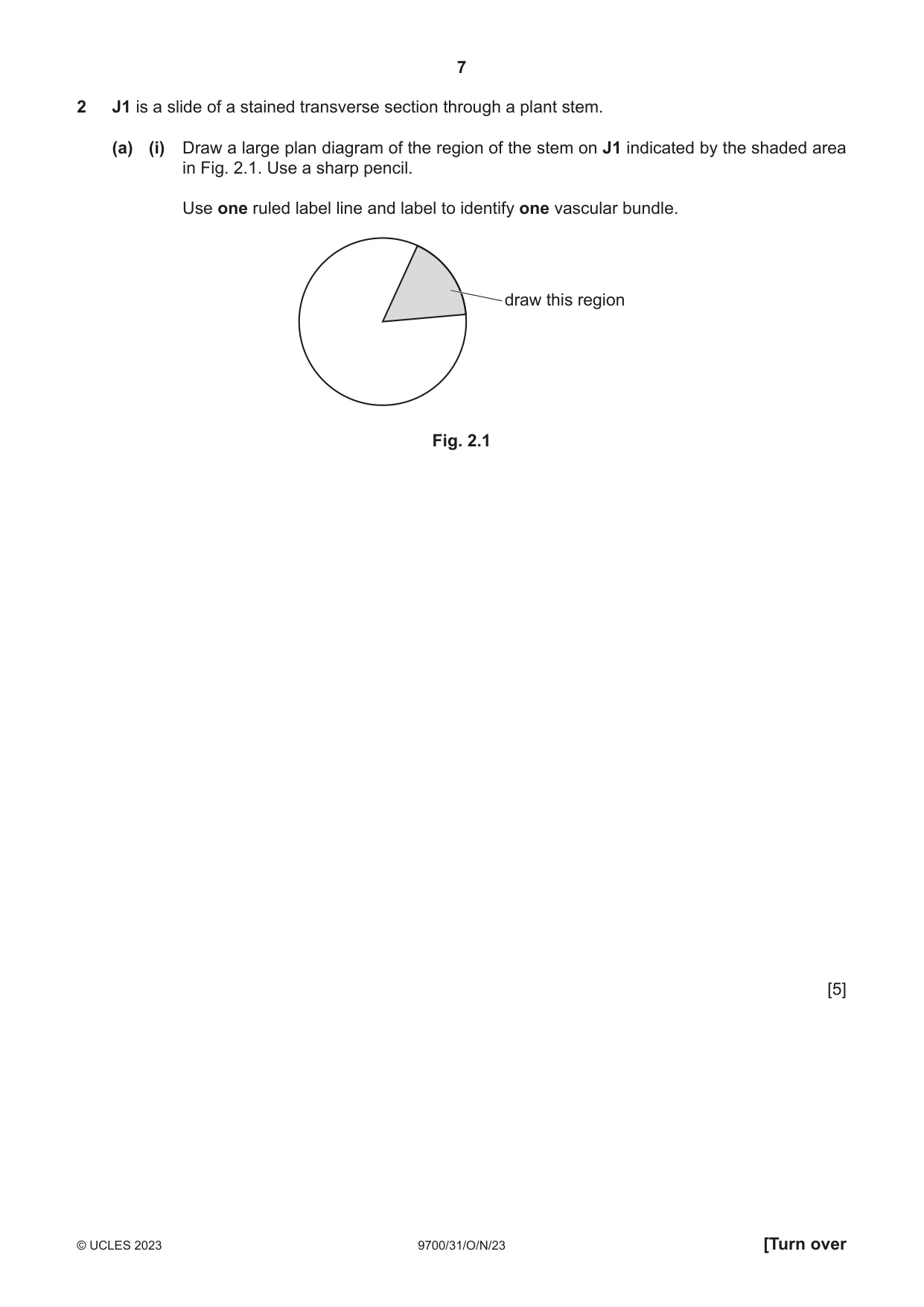 Cambridge A Level Biology 9700 2023 Oct/Nov Paper 3 · Variant 1 question paper, page 7 of 12